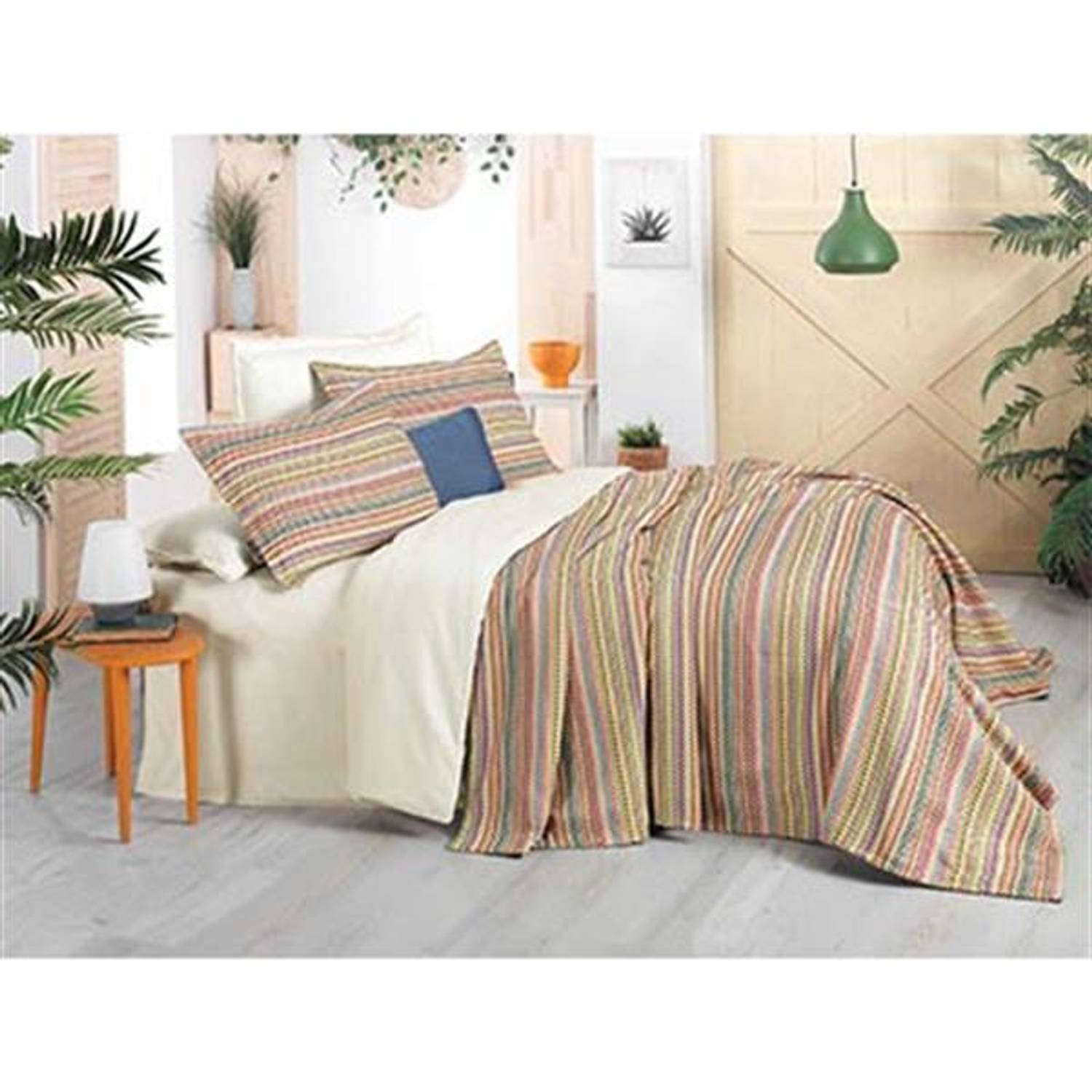 Sarev Çift Kişilik Exclusive Yatak Örtüsü Norino Multicolor