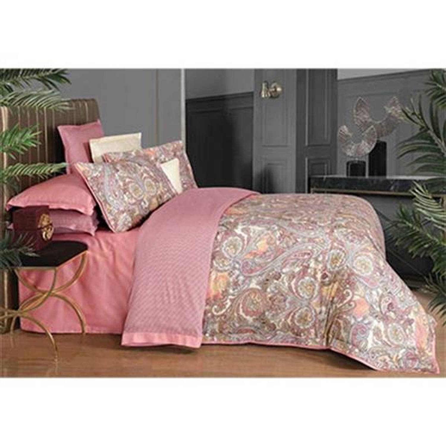 Sarev Exclusive Double Bed Cover Volga Salmon