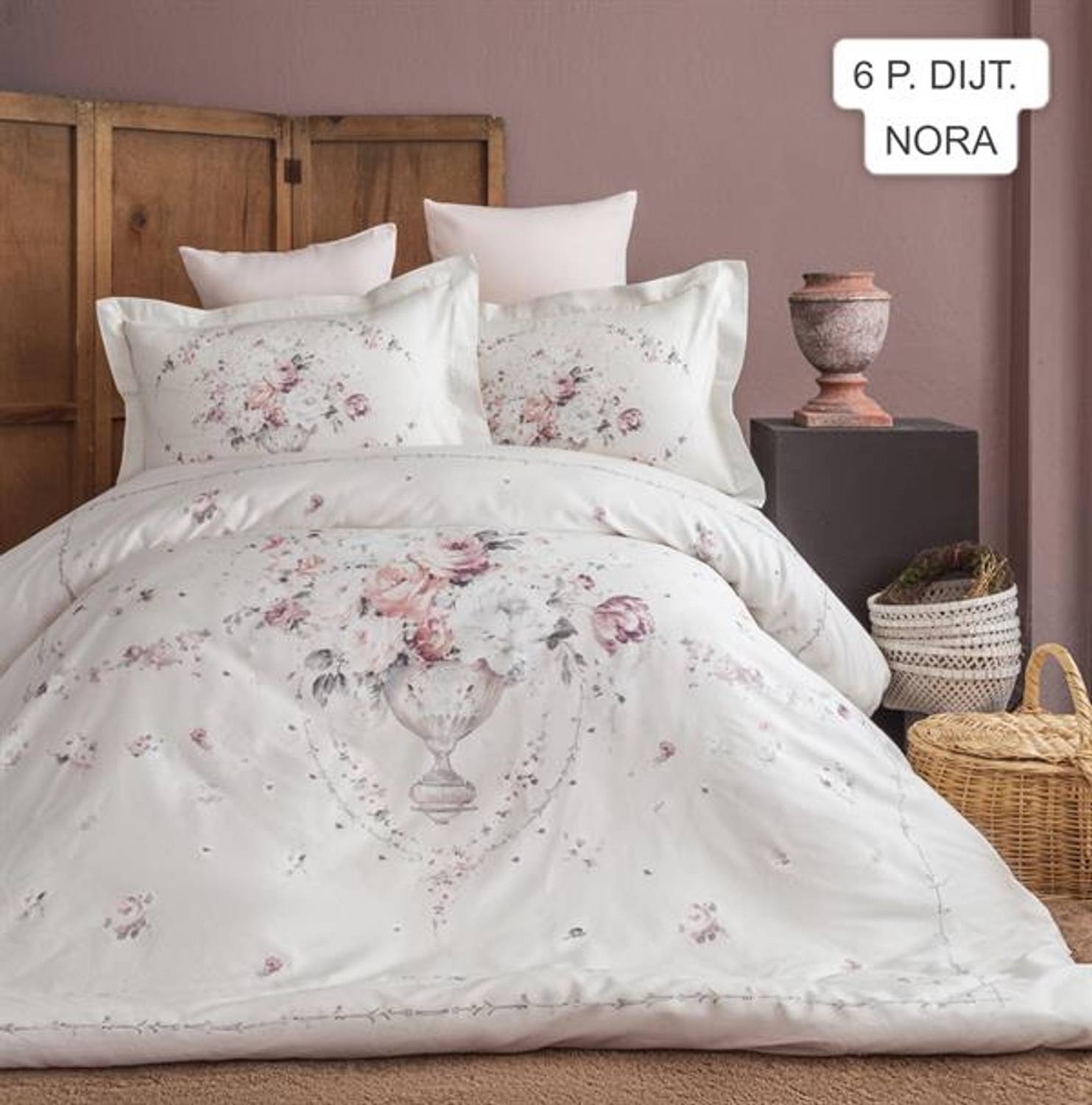 Pupilla Digital Printed Satin Double Duvet Cover Set Nora