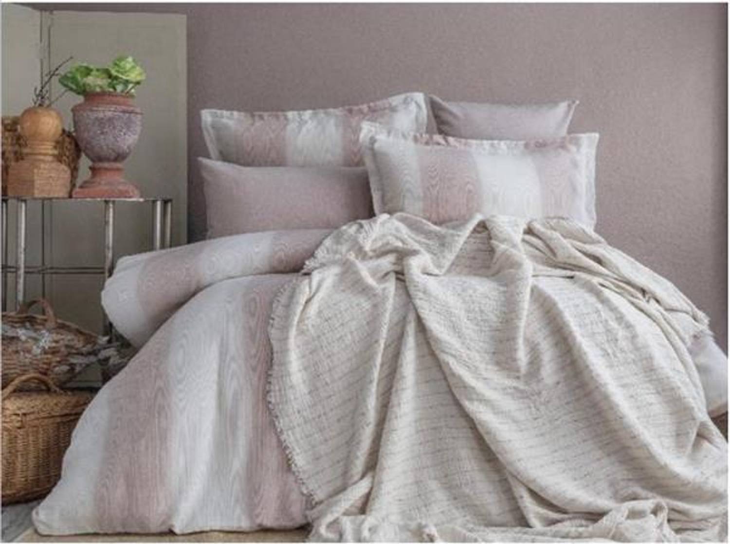 Pupilla Çift Kişilik Pike Takımı Timeless Pudra