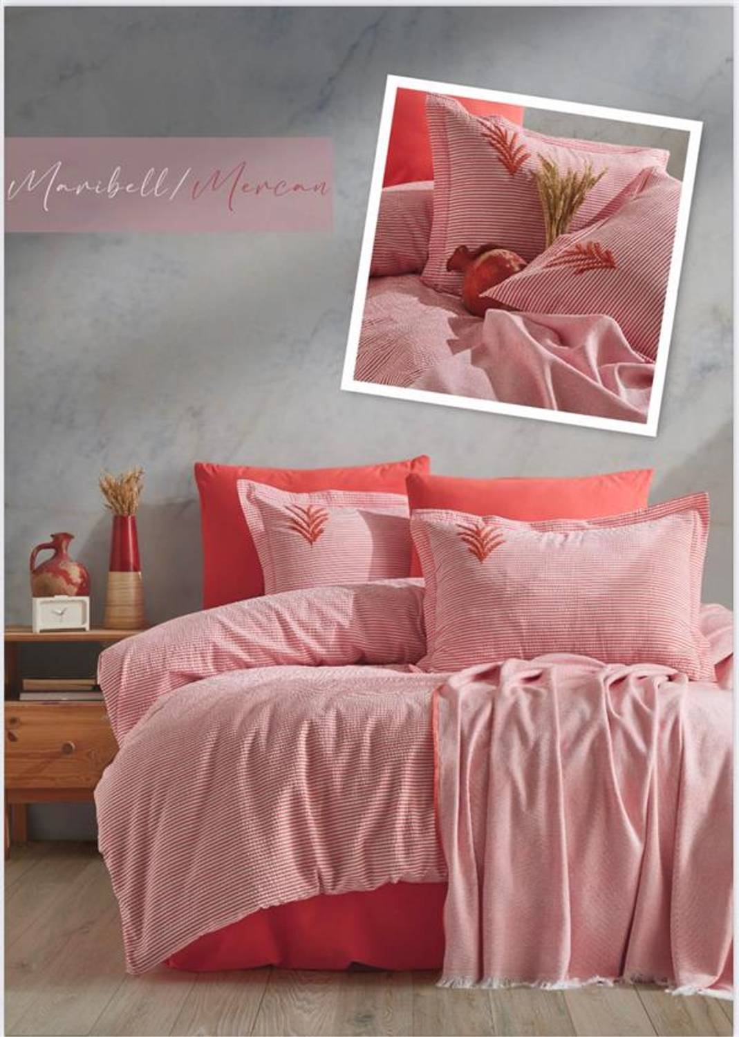 Good Night Istanbul Double Duvet Cover Pique Set Maribel Mercan