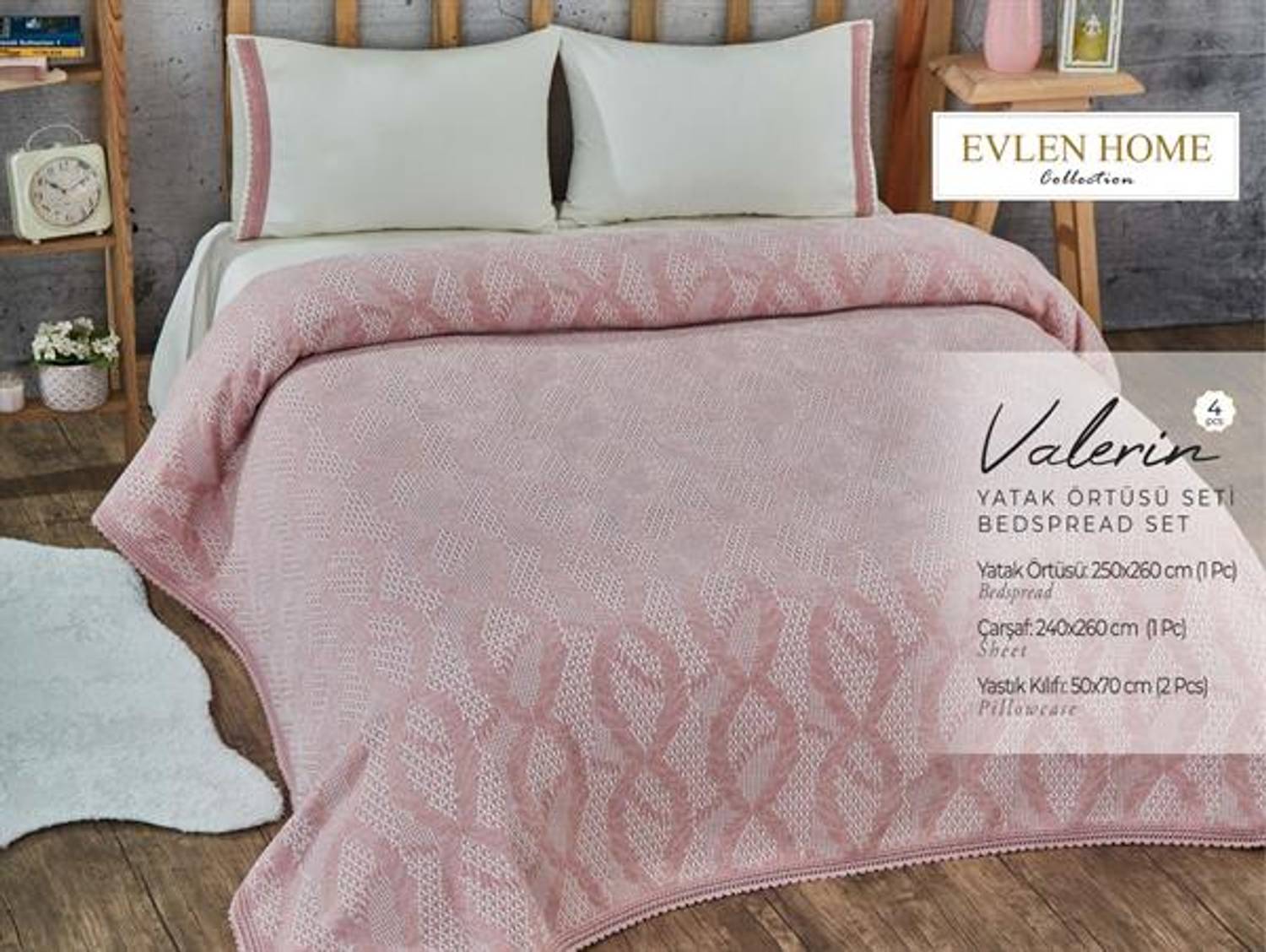 طقم مفرش سرير Evlen مسحوق Valerin