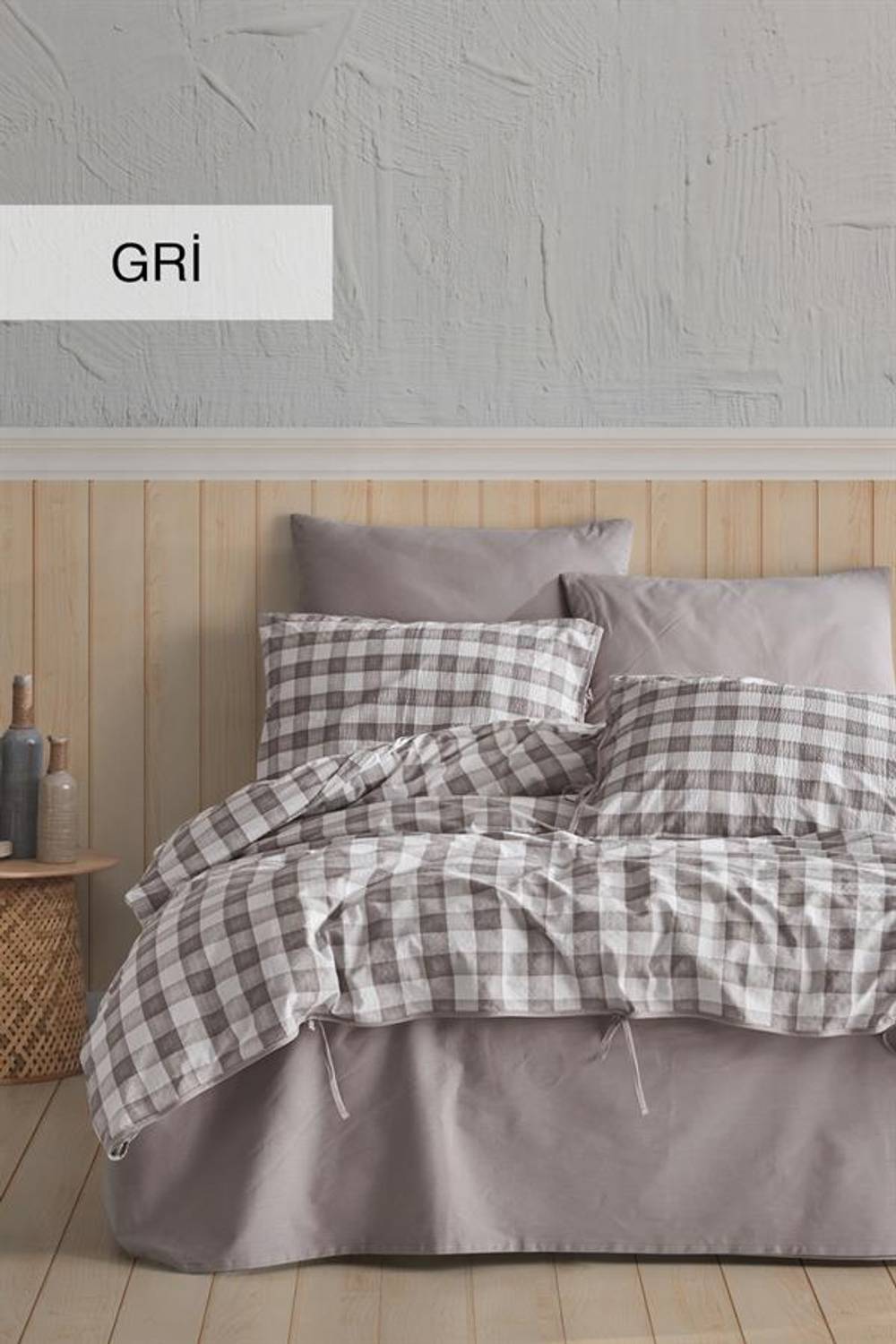 İyi Geceler İstanbul Go Free Çift Kişilik Nevresim Takımı Gri