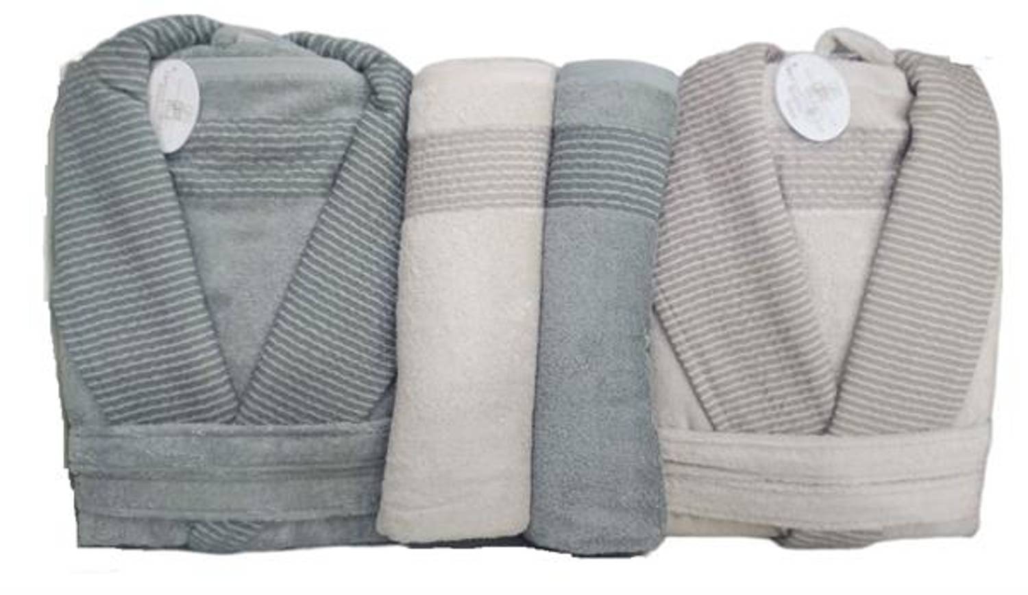 Pupilla Bambu Aile Bornoz Seti 6 Parça Heaven Pudra-Füme