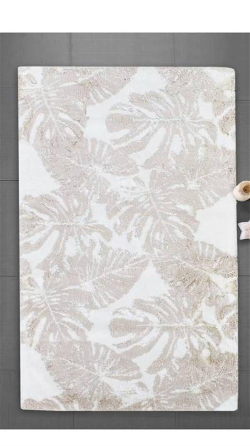 Килимок для ванної "Істанбул" 80x150 см, бежевий, 100% бавовна, антискользячий, важкий, довговічний, стильний та комфортний