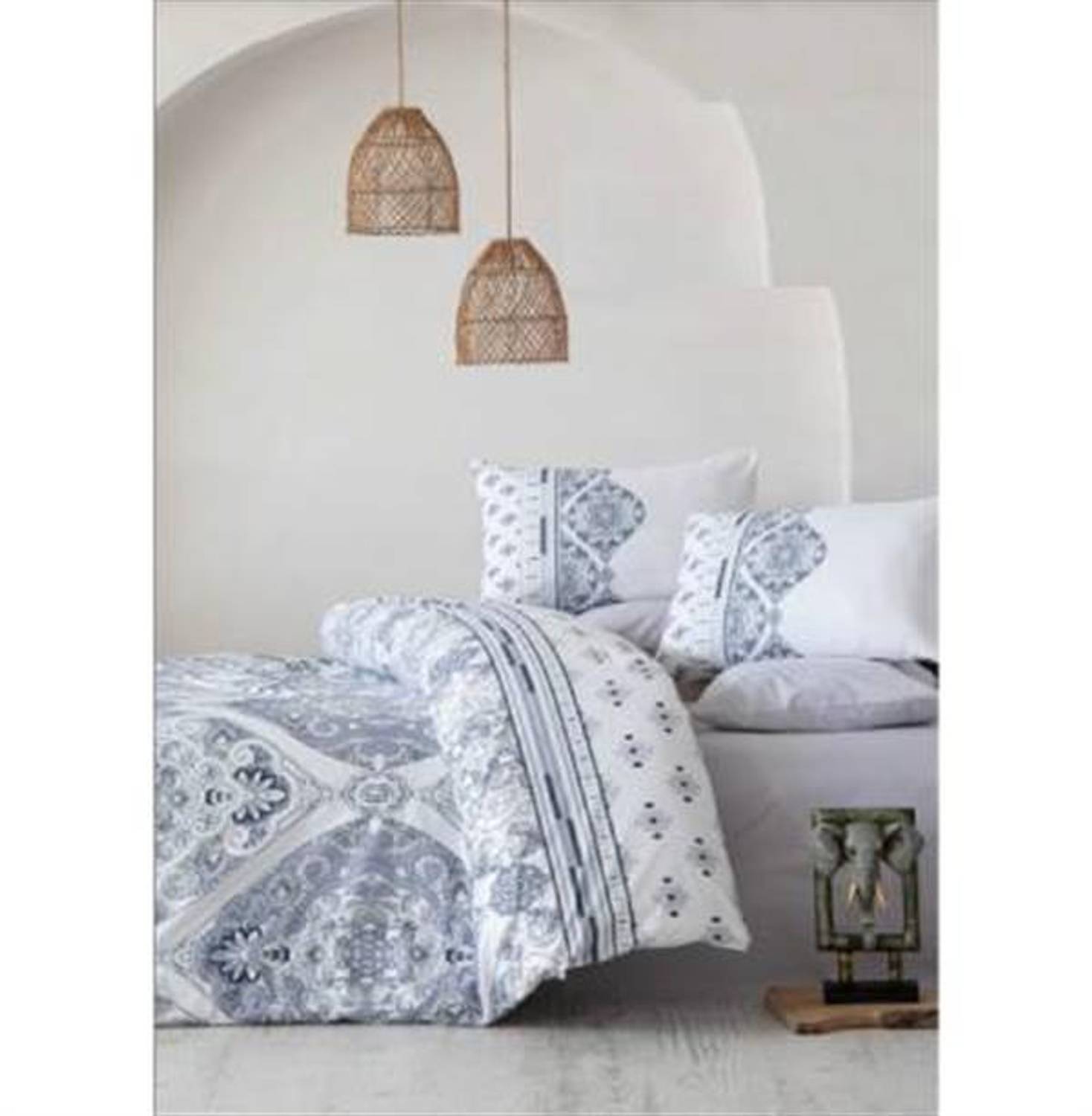 طقم غطاء لحاف مزدوج Good Night اسطنبول بيركال باللون الأزرق الرومي