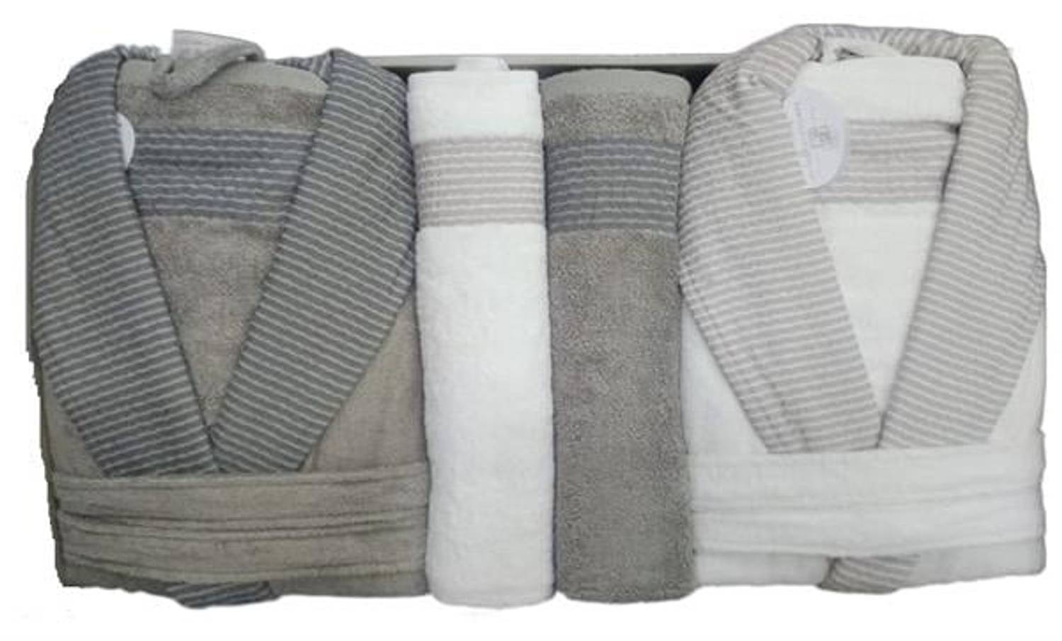 Pupilla Bambu Aile Bornoz Seti 6 Parça Heaven Ekru-Kahve