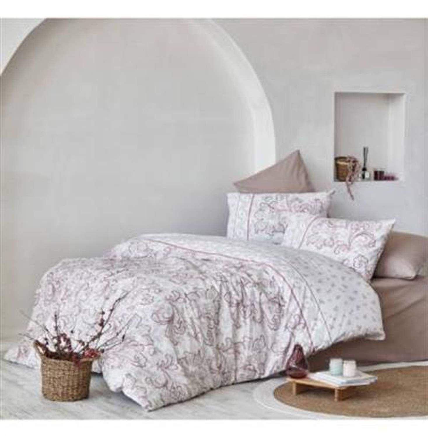 Комплект постельного белья "Доброй ночи Стамбул", перкаль, двуспальный, цвет мирада, розовый, роскошный и устойчивый к эксплуатации