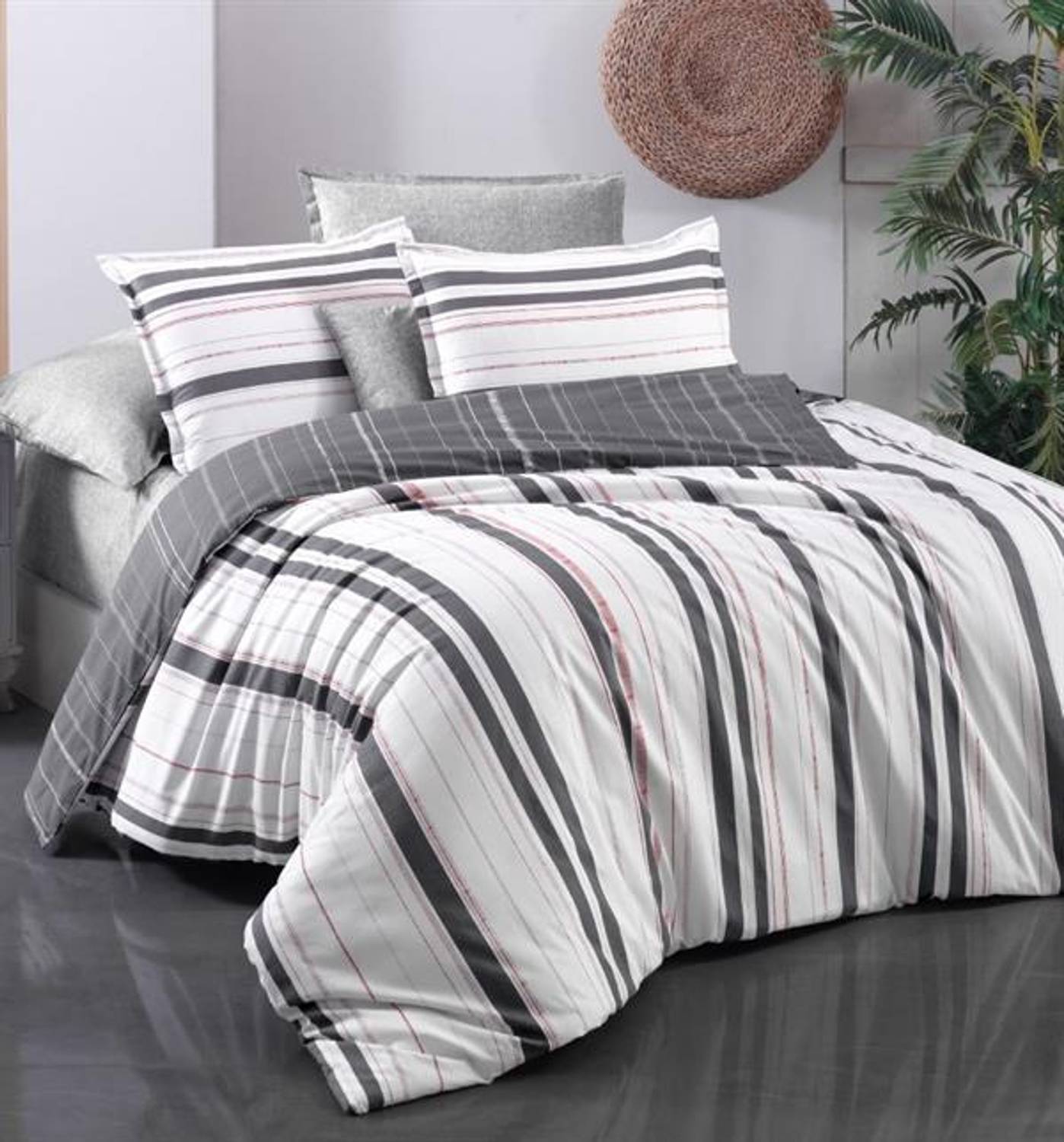 Комплект постельного белья двойного размера Sarev Ranforce Bazaar Dozy серый