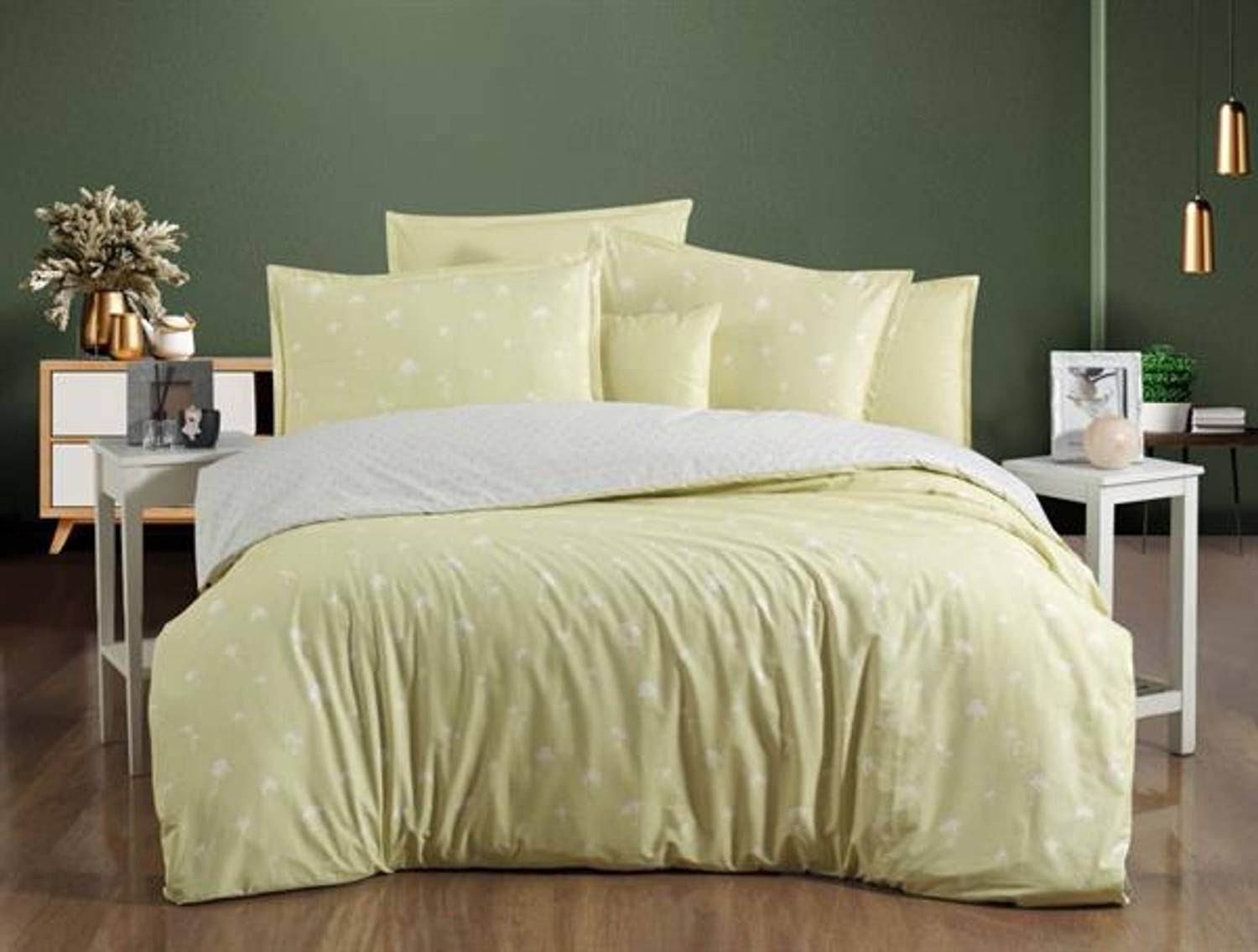 طقم غطاء لحاف مزدوج ساريف رانفورس بازار رولا جرين