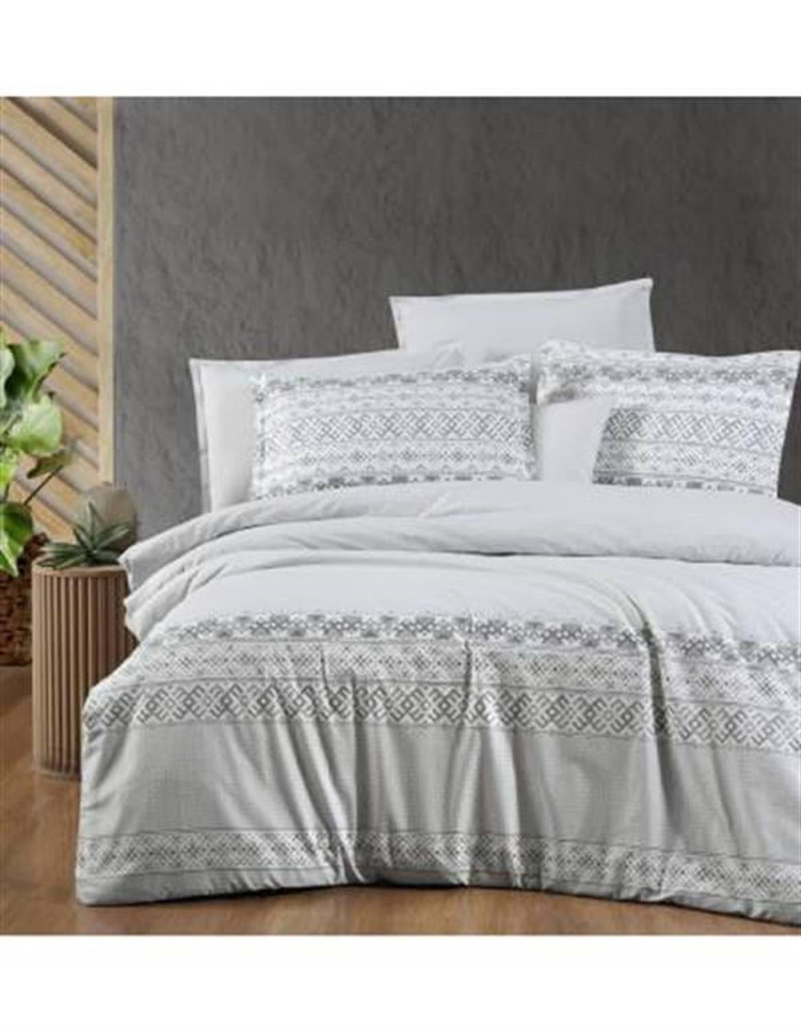 Комплект постельного белья Sarev Bazaar, двуспальный, цвет серый, размер пододеяльника 200X220 см, 2 наволочки 50X70 см, простыня 240X260 см