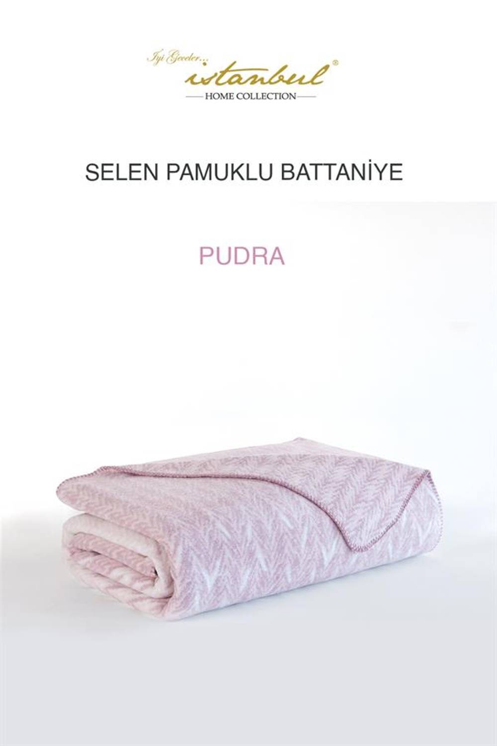 Good Night Istanbul Single Cotton Blanket Selen Pudra