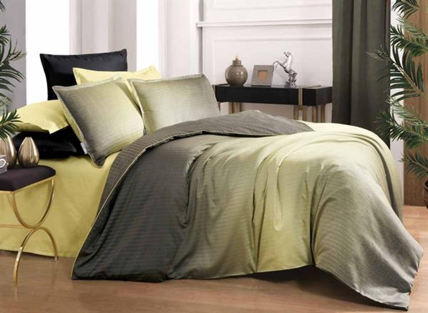 Sarev Exclusive Çift Kişilik Tencel Nevresim Takımı Solido Yeşil