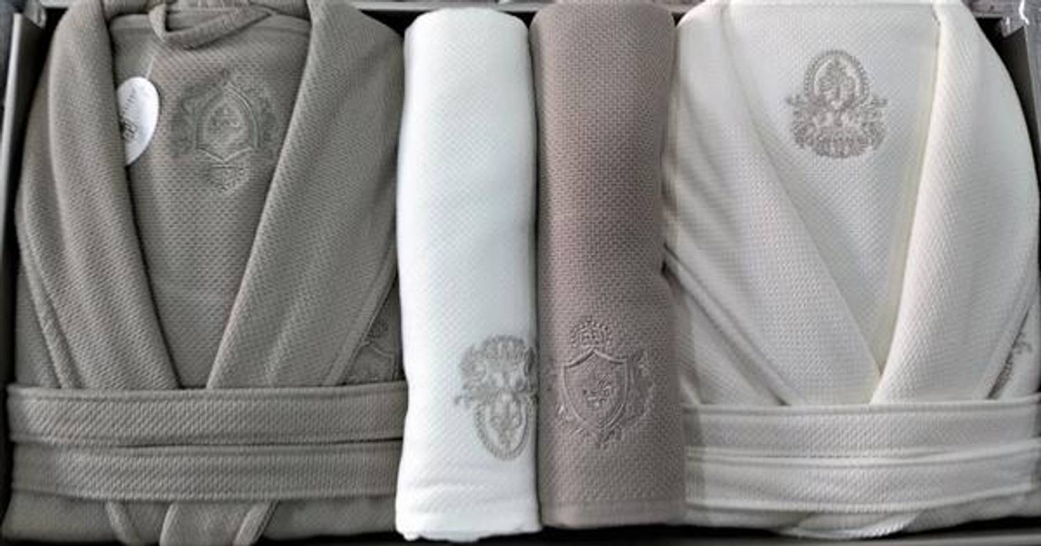 Pupilla Family Bathrobe Set Bernini Ecru-Brown