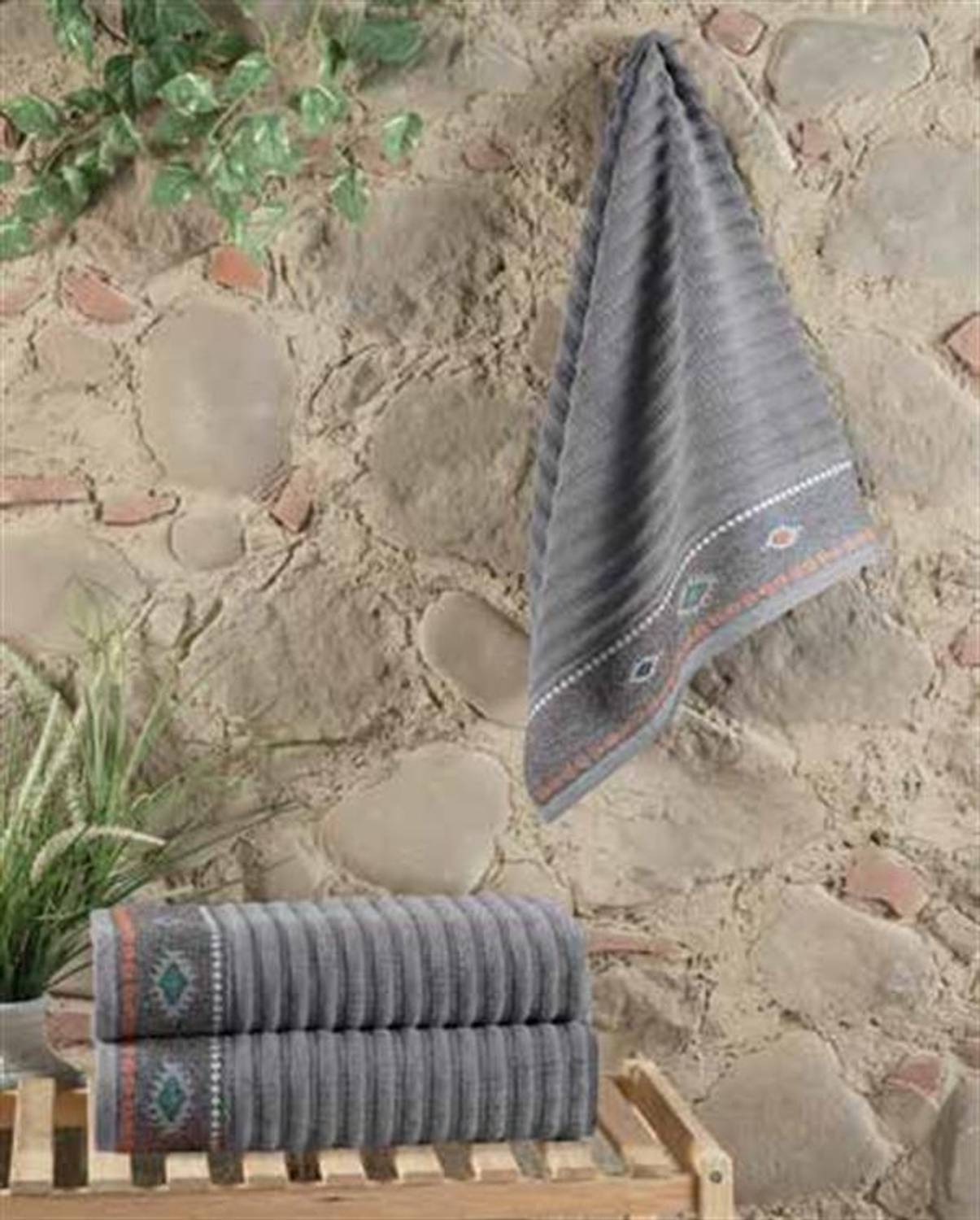 Рушник для обличчя та рук Sarev Bediz 50*90 см сірий з 100% бавовни, м'який та висока поглинальність для максимального комфорту