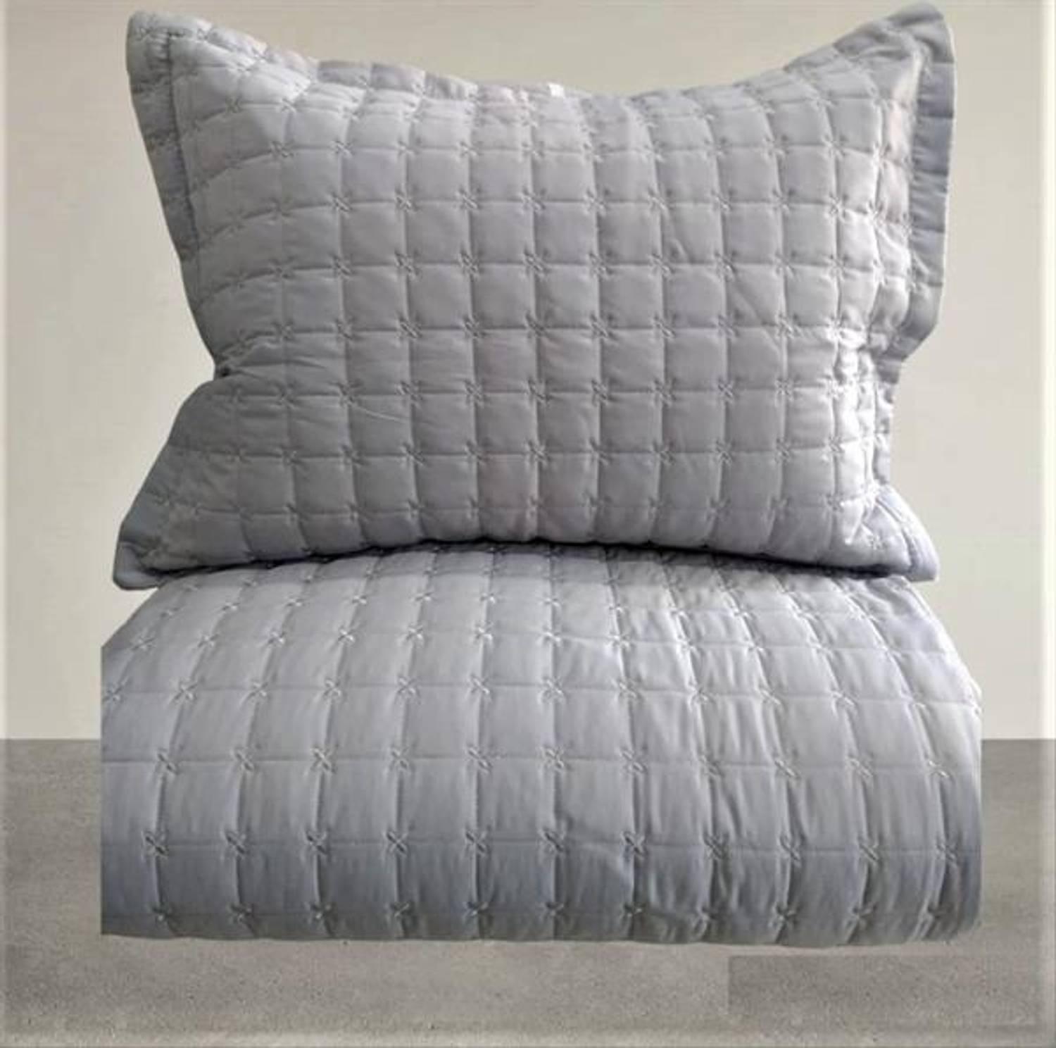 Сірий ковдра з вишивкою "Star" для подвійного ліжка