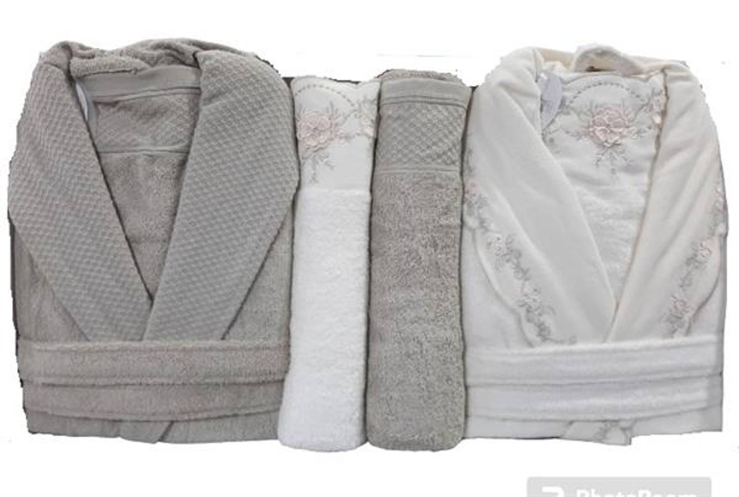 Pupilla 6 Piece Family Bathrobe Set Bamboo Lena Ecru-Linen
