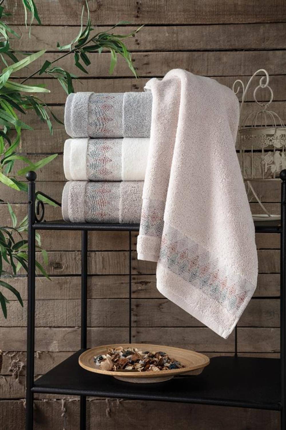 Комплект из 4-х полотенец для рук и лица Pupilla, 50*90 см, из пенёвой хлопка, с бахромой