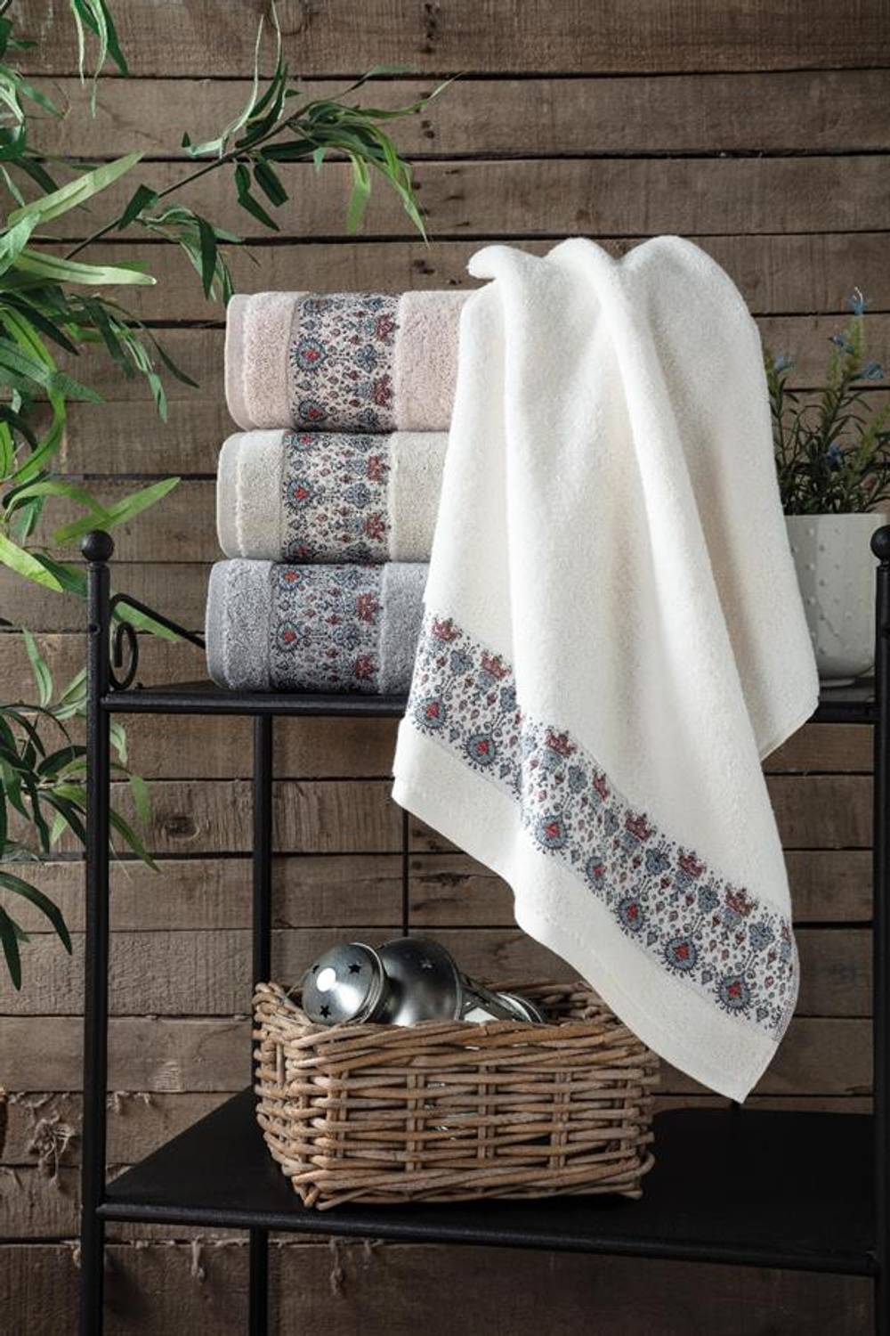 Комплект рушників Pupilla Penye 4 шт 50*90 см з білої бавовни з принтом