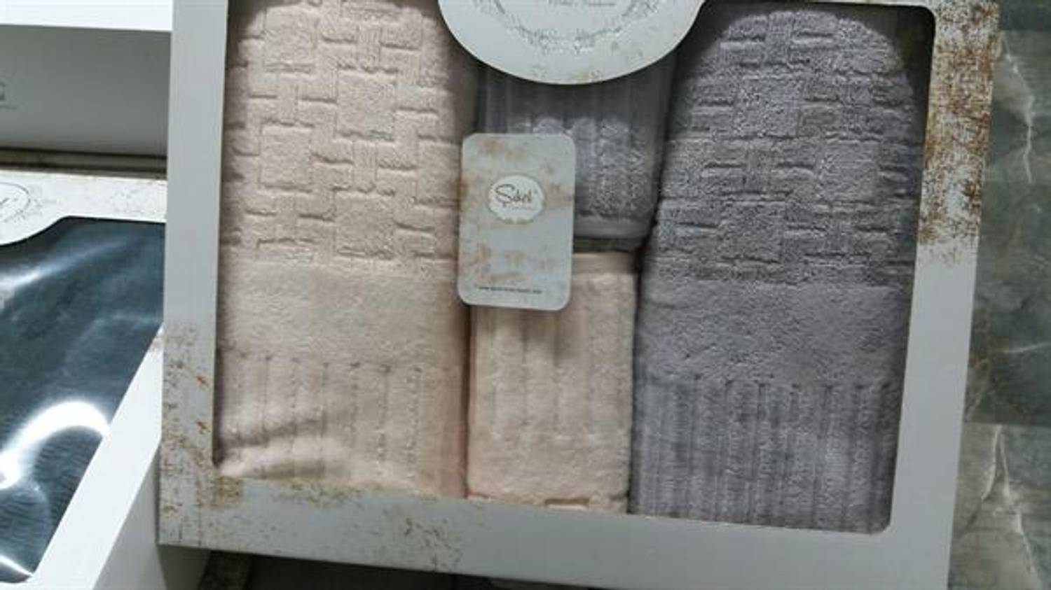 Комплект рушників для ванни Şıkel Hamam Piano Пудра-Сірий, 4 предмети, бавовна, м’які та всмоктуючі, зручна упаковка