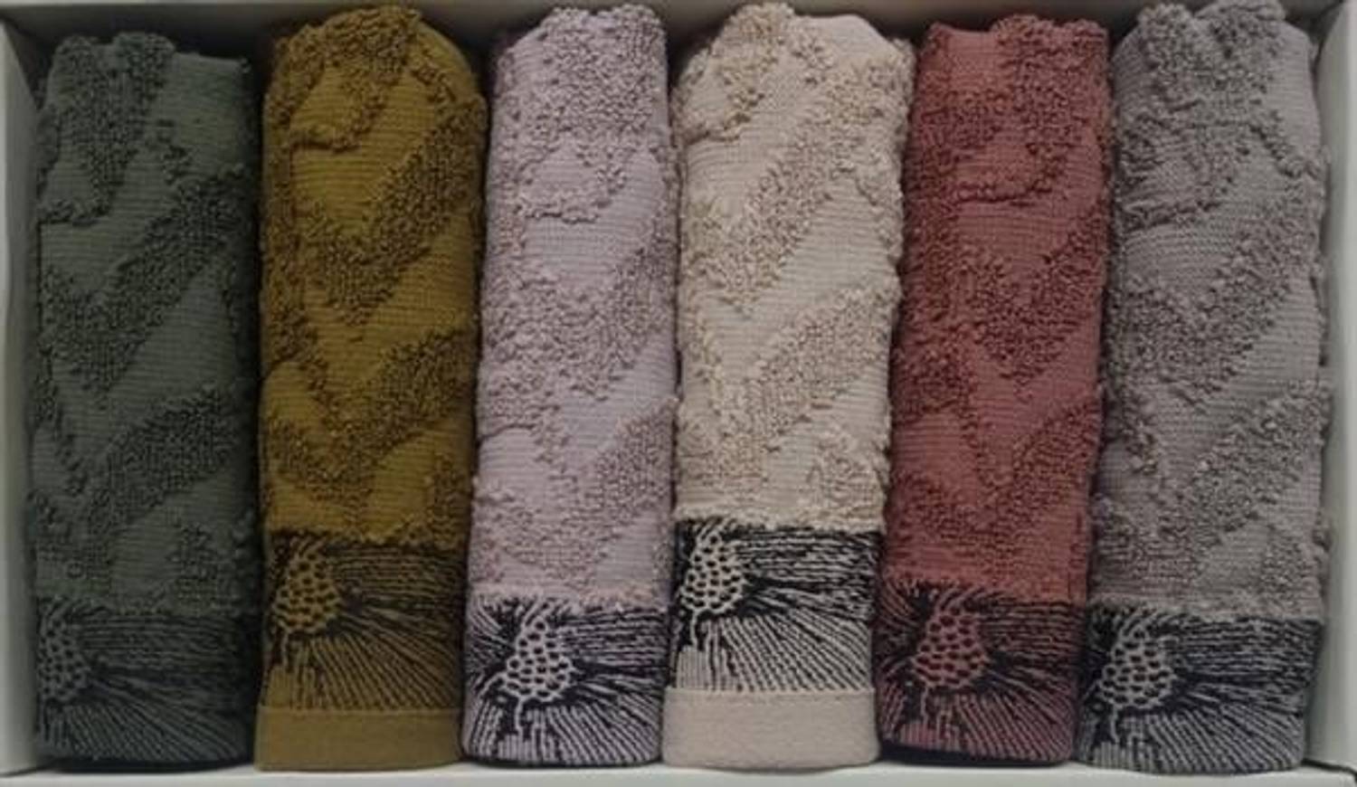 Набір рушників Begonya з 6 штук (30*50 см) з 100% бавовни, м'які та абсорбуючі, економічні в упаковці