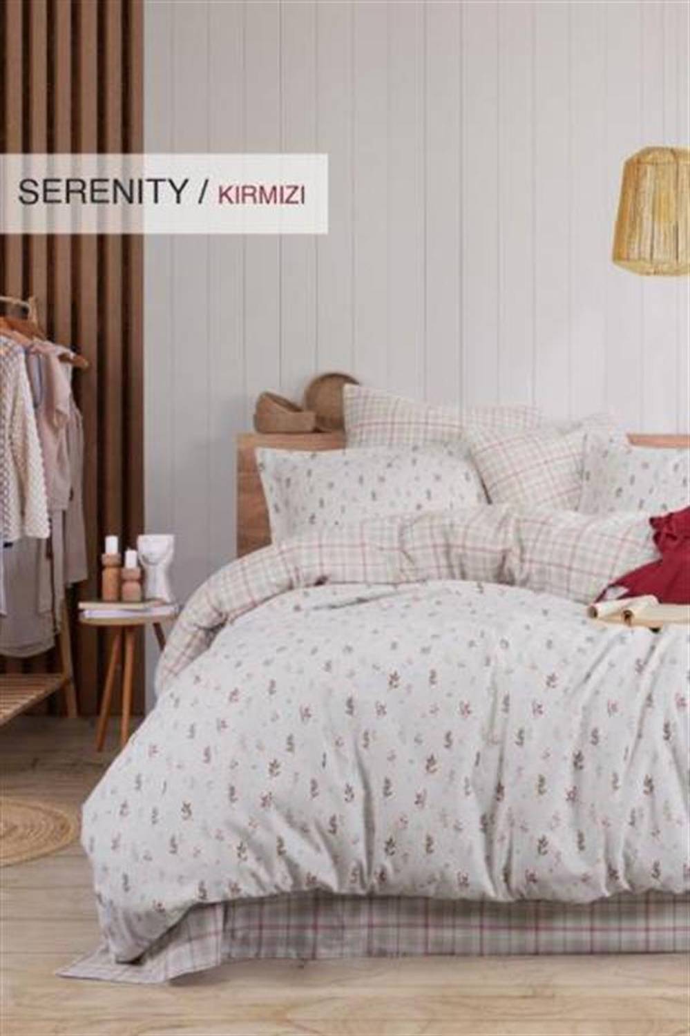 Комплект білизни для двоспального ліжка İyi Geceler İstanbul Serenity, червоний, фланельний, стильний та комфортний