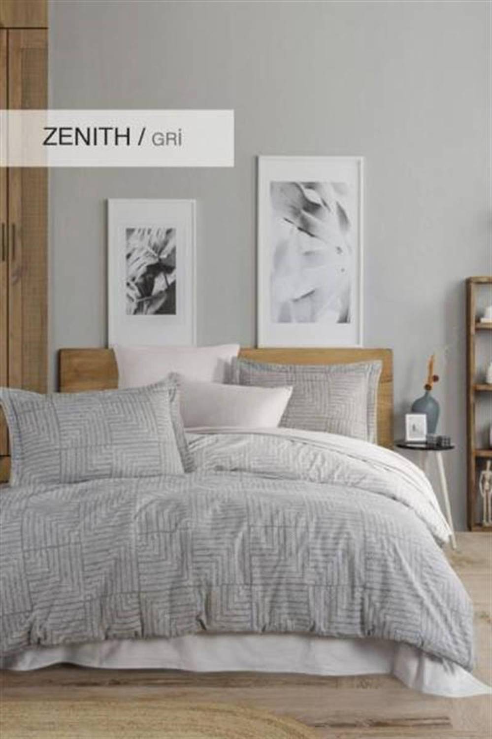 Подушка "Доброї ночі Стамбул" фланелева комплект двоспального постільної білизни Zenith сірий