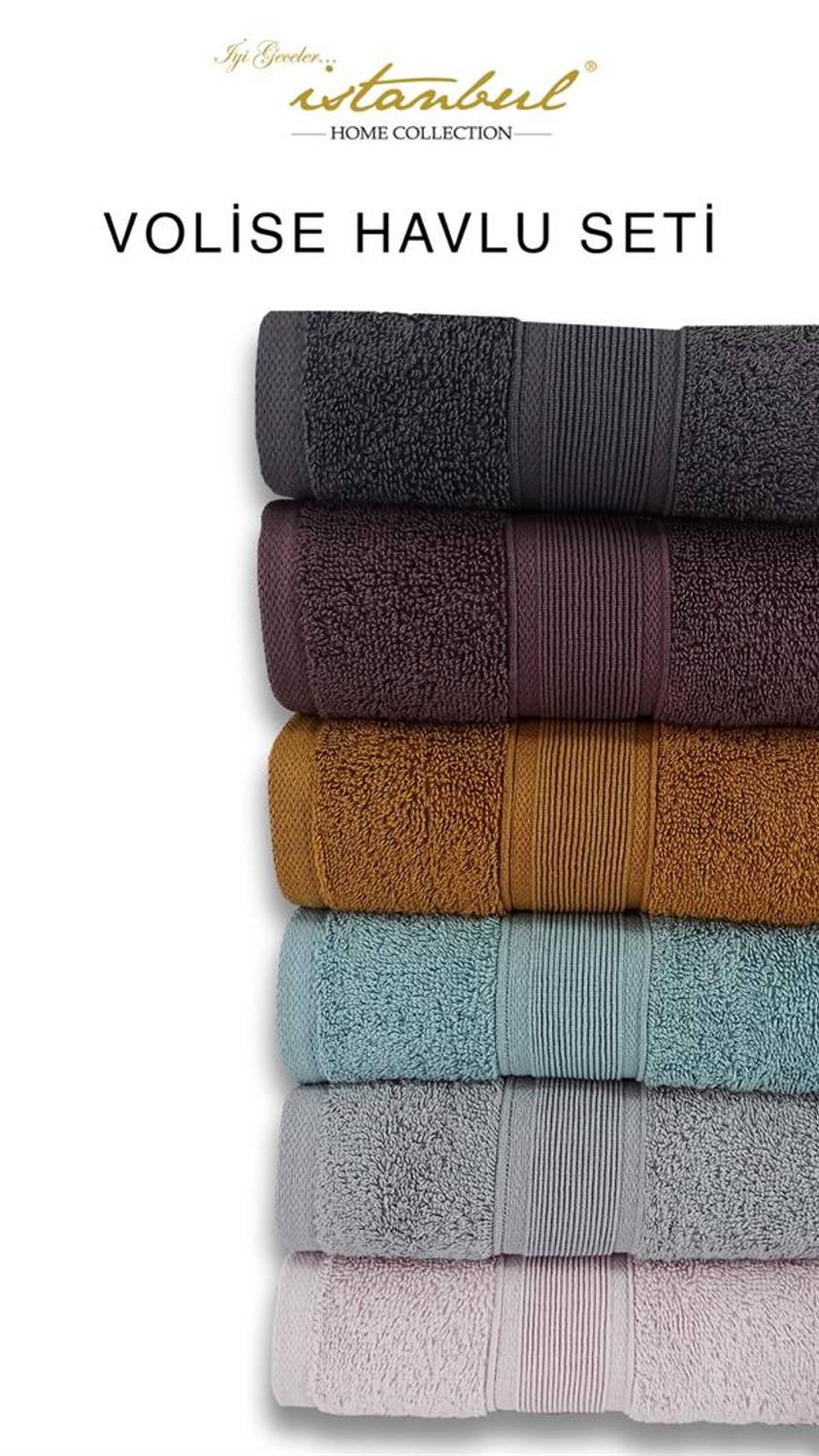 Набір з 6 рушників для обличчя 50*90 см Volise, 100% бавовна, легкі, м'які, з високою водопоглинальністю