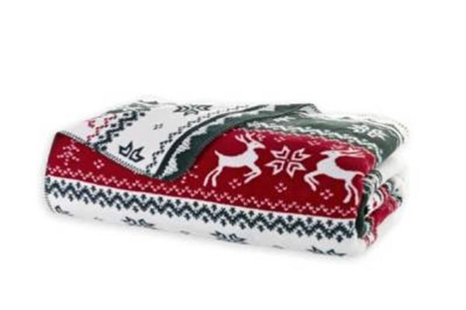 Плед для сну "Сніжний" зелений, 150 x 200 см, 60% бавовна, 40% акрил, односпальний