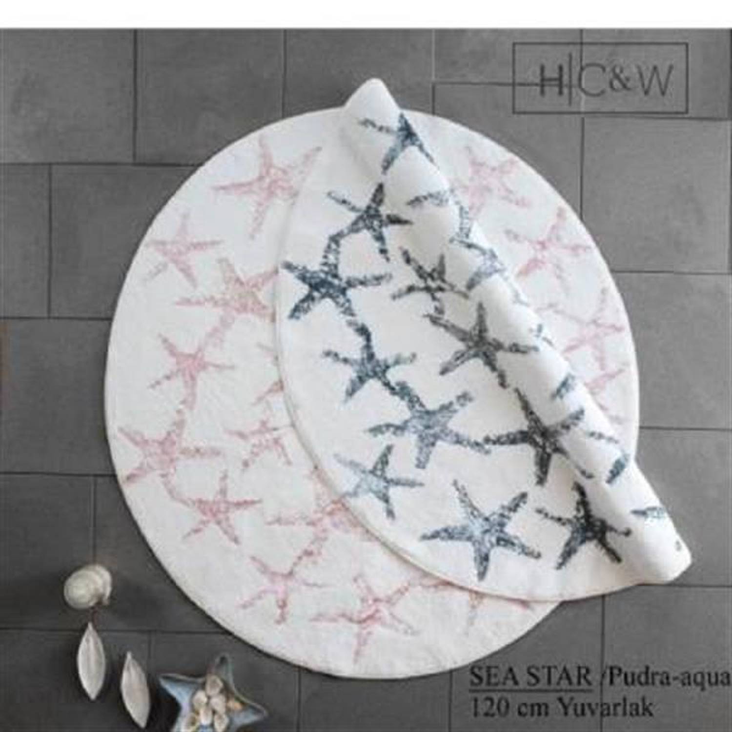 Коврик для ванної İyi Geceler İstanbul 120x120 см Sea Star Aqua з бавовняно-віскозним покриттям