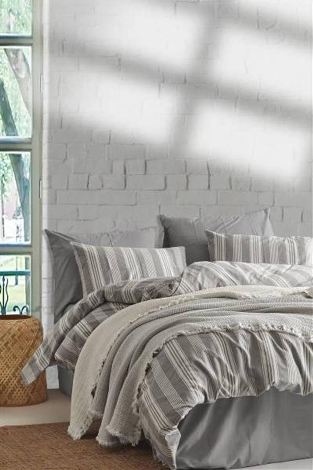 Good Night Istanbul Double Duvet Cover Natural Bedspread Set Wendy Anthracite