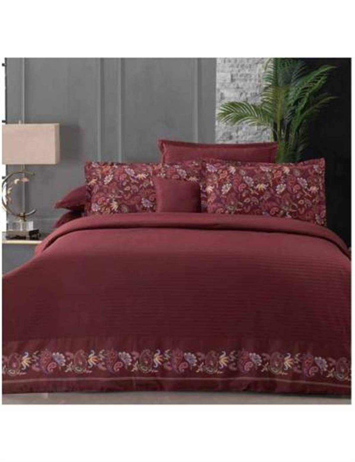 طقم غطاء لحاف مزدوج حصري من ساريف، أحمر تيرول كلاريت