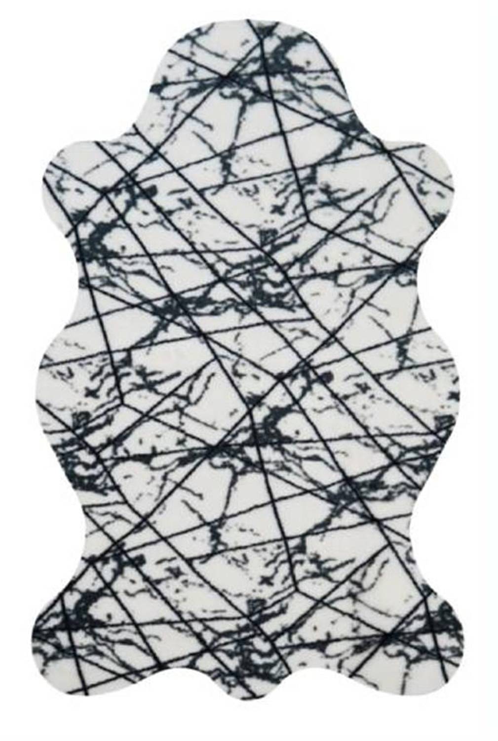 Ковер для ванной PRİZMA 80X150 белый мраморный с резным узором, высокое качество волокна для яркости в вашем доме