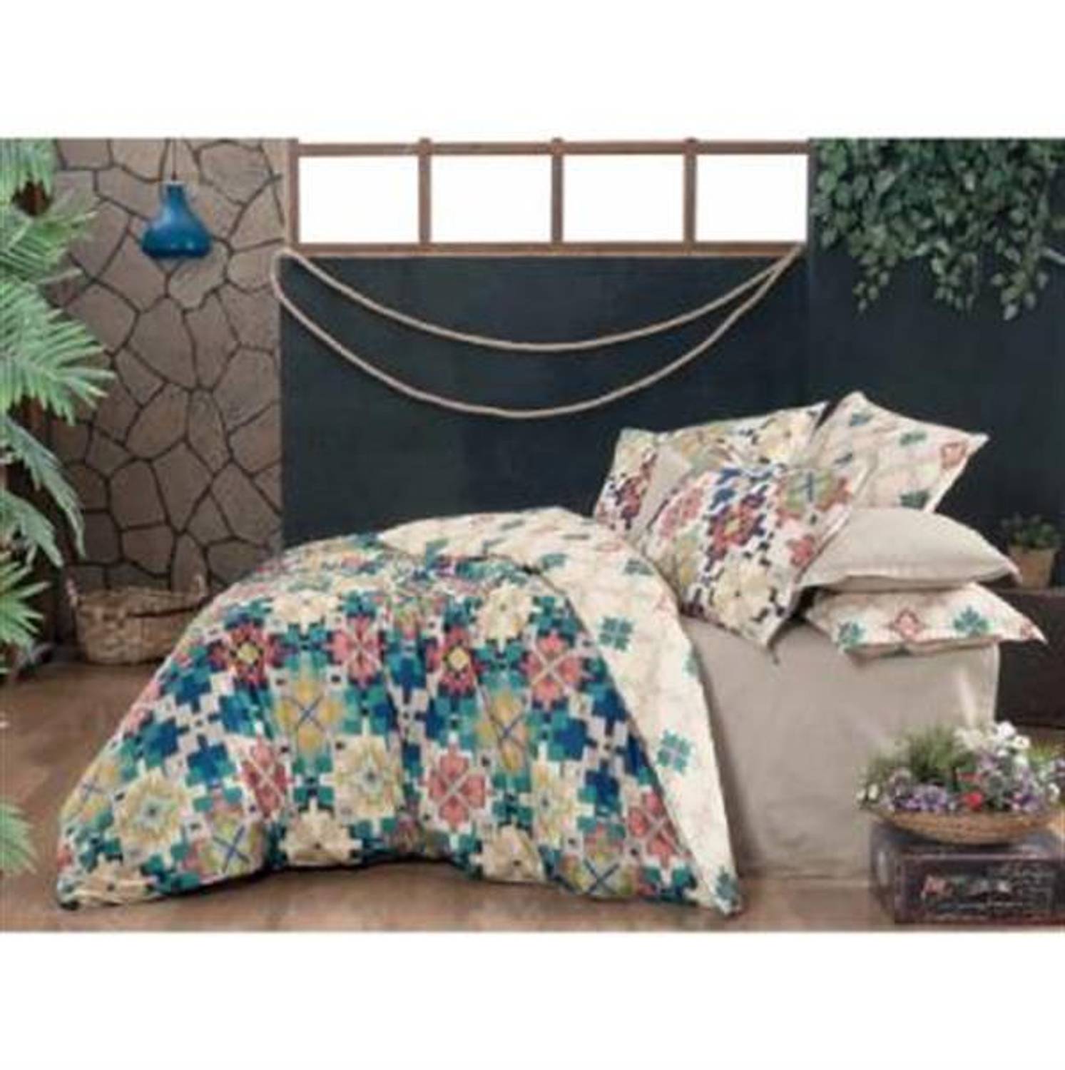 Комплект постільної білизни Sarev з перкалі, двоспальний, зелений Cardinal, 100% бавовна, розмір 200*220 см, стандарт якості, гарантована стійкість до зношування