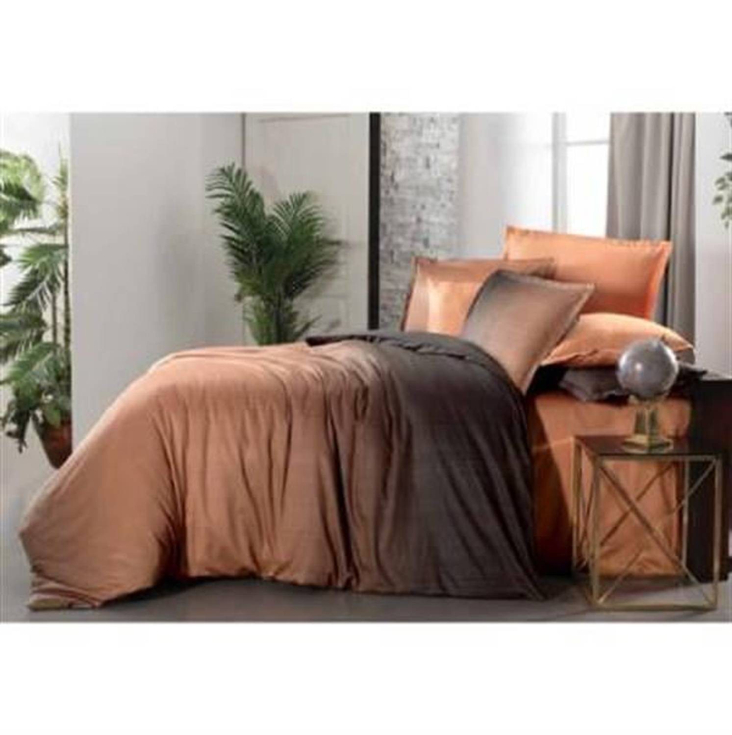 Sarev Exclusive Çift Kişilik Tencel Nevresim Takımı Solido Taba