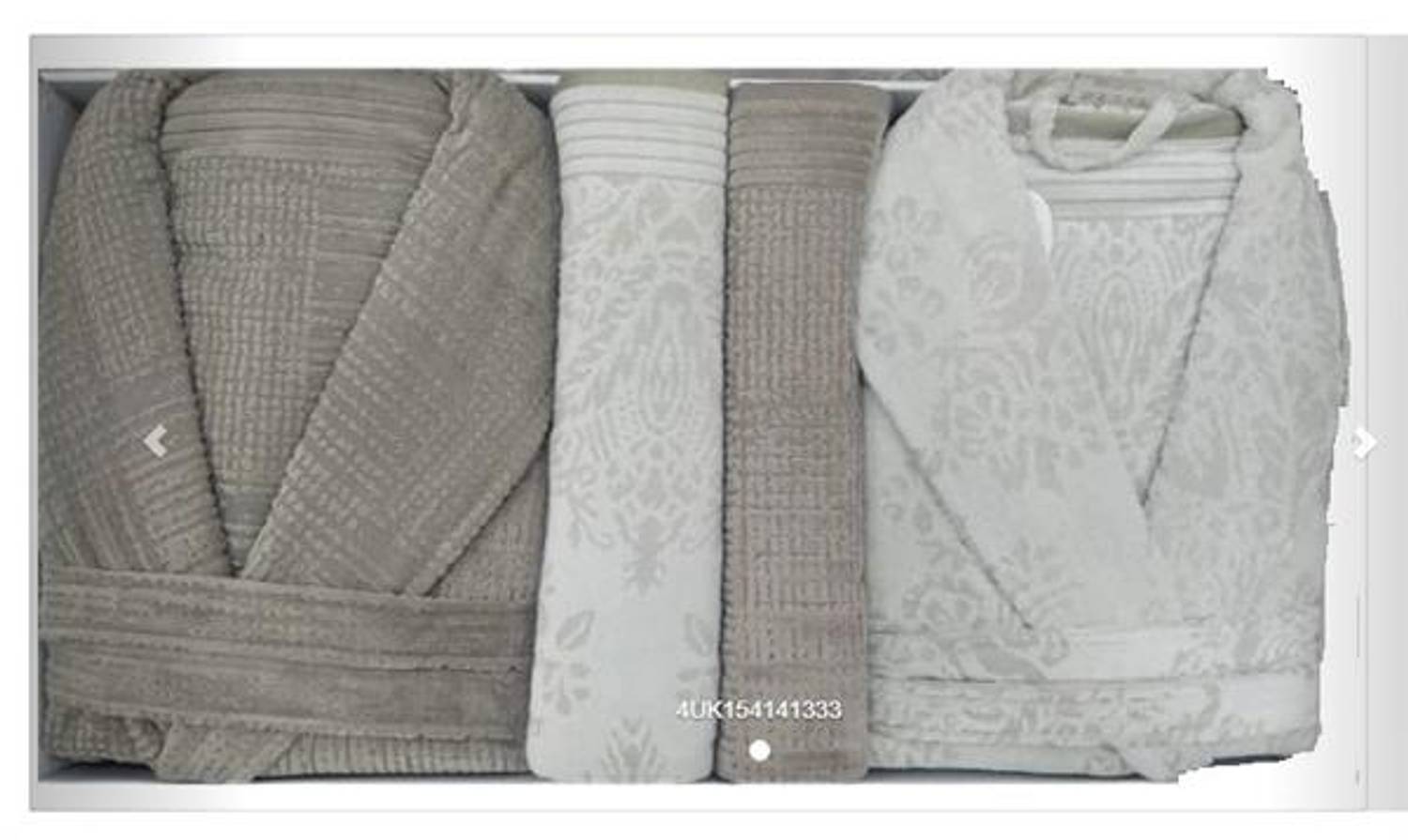 طقم روب حمام مخملي عائلي من بوبيلا، 6 قطع، بنفسجي فاتح وبيج-بني