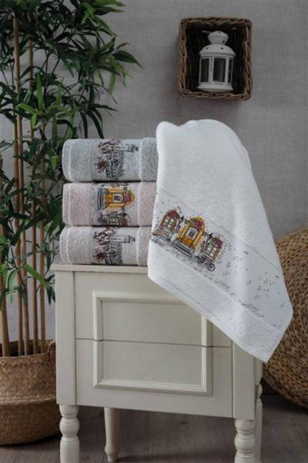 Pupilla 2-Piece Combed Cotton Towel Camellia 50x90 Cm
