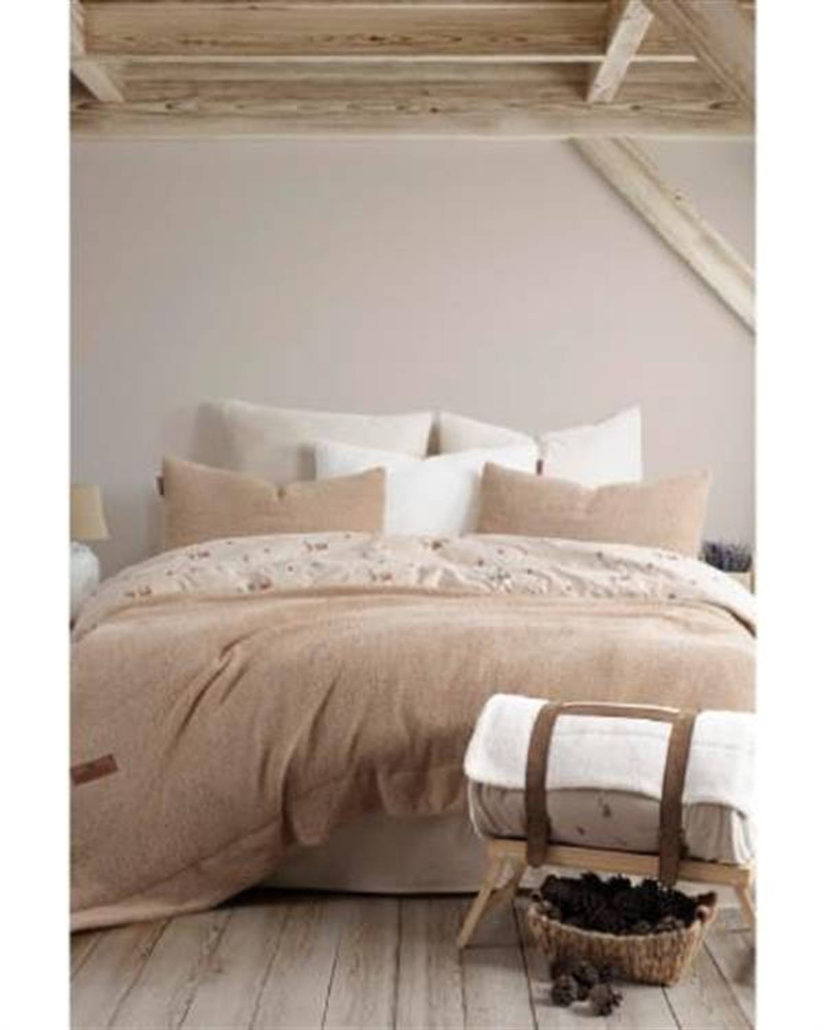 İyi Geceler İstanbul Sherwood Çift Kişilik Yatak Örtüsü Seti Cappuccino