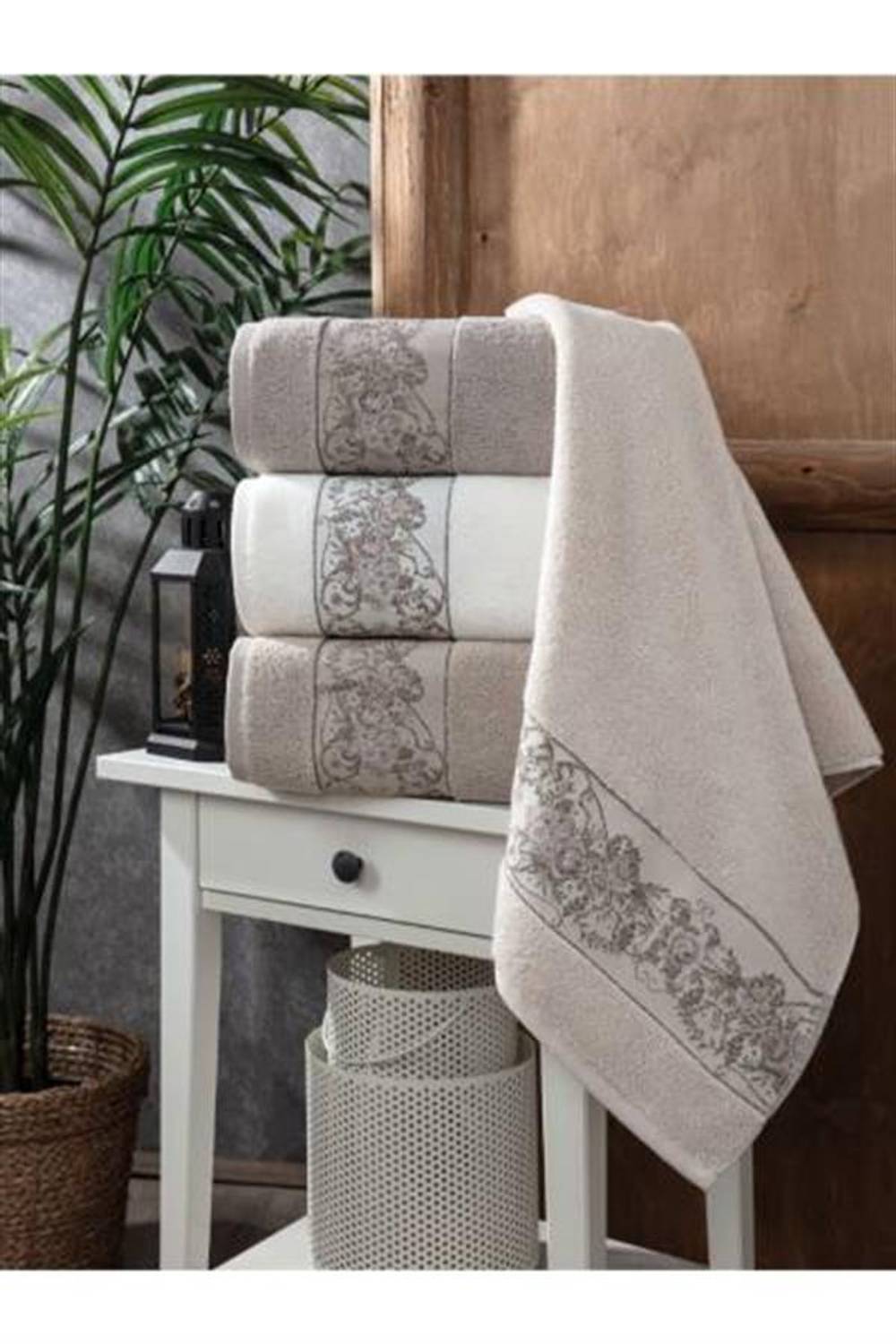 Пупілла 4-ка одноразових рушників з жаккардовим вишивкою 50x90 см, відмінна поглинальність, для обличчя та рук