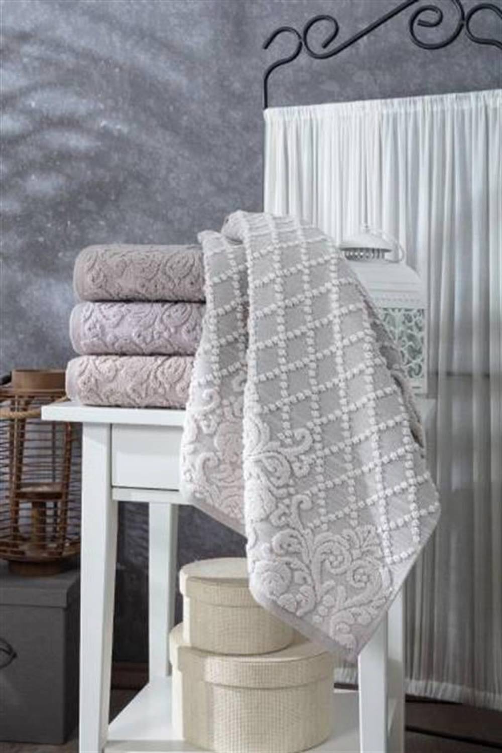 Пупилла 4 шт. жаккардовые полотенца для рук и лица 50x90 см, отличный впитывающий эффект