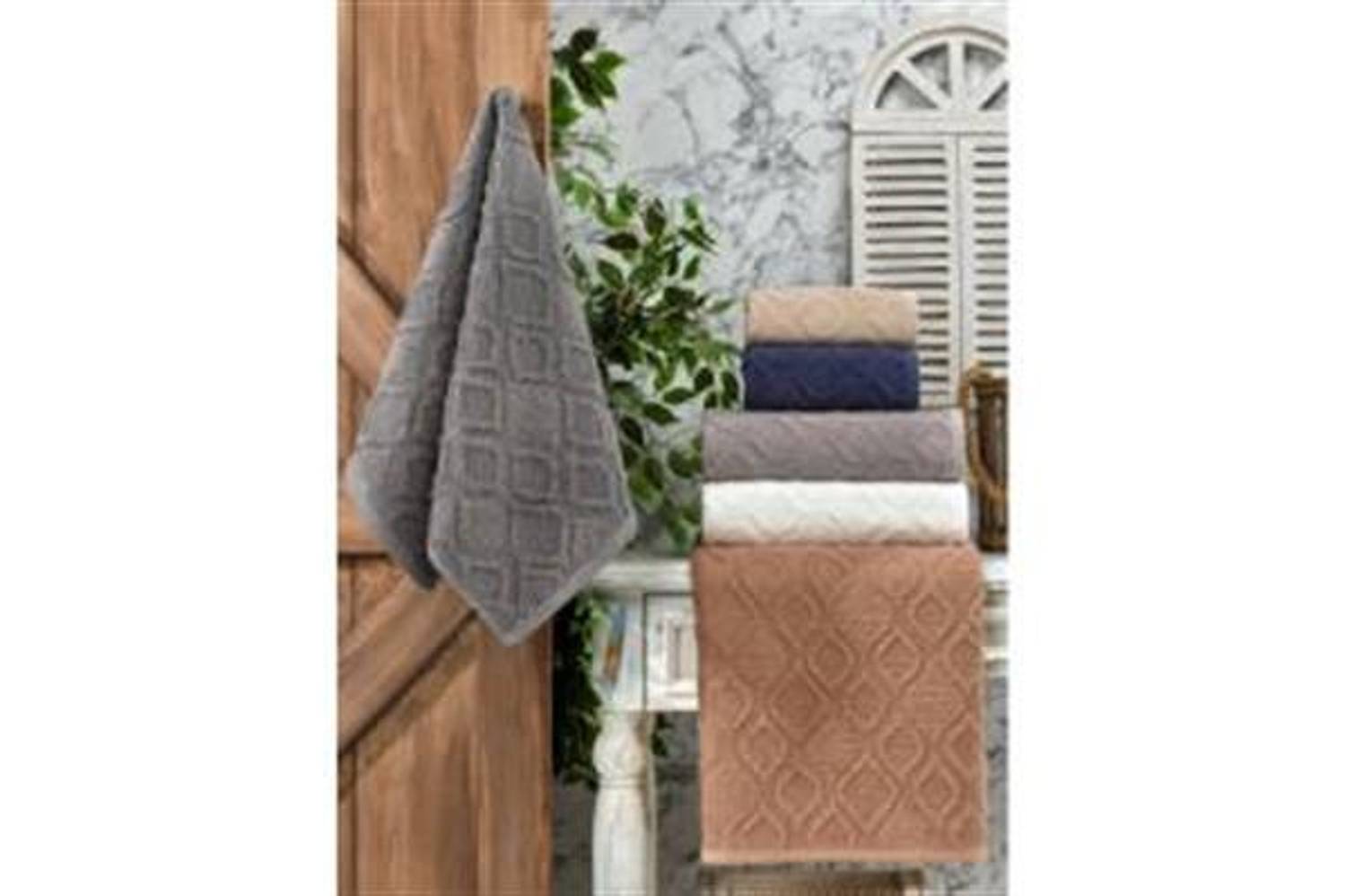 Şikel 6 Pack Combed Cotton Towel 50*90Cm Damla