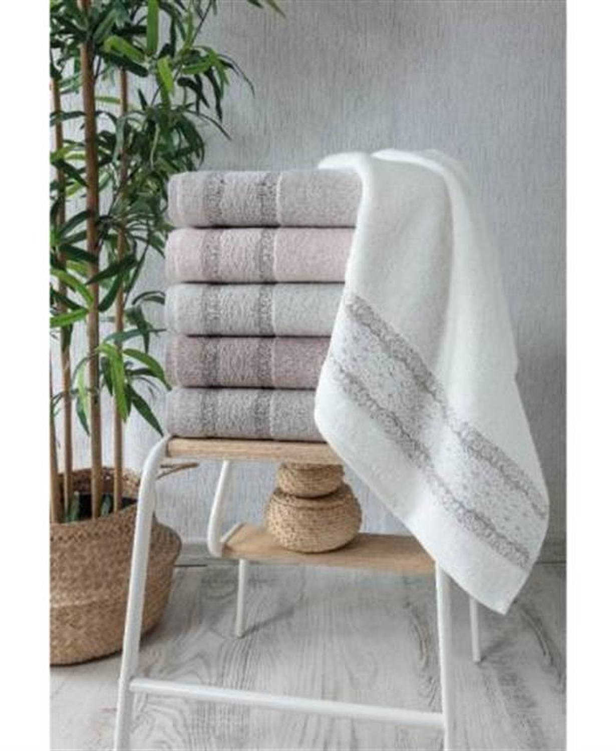 Пупилла 6 штук бамбуковых полотенец 50x90 см с отличной впитывающей способностью