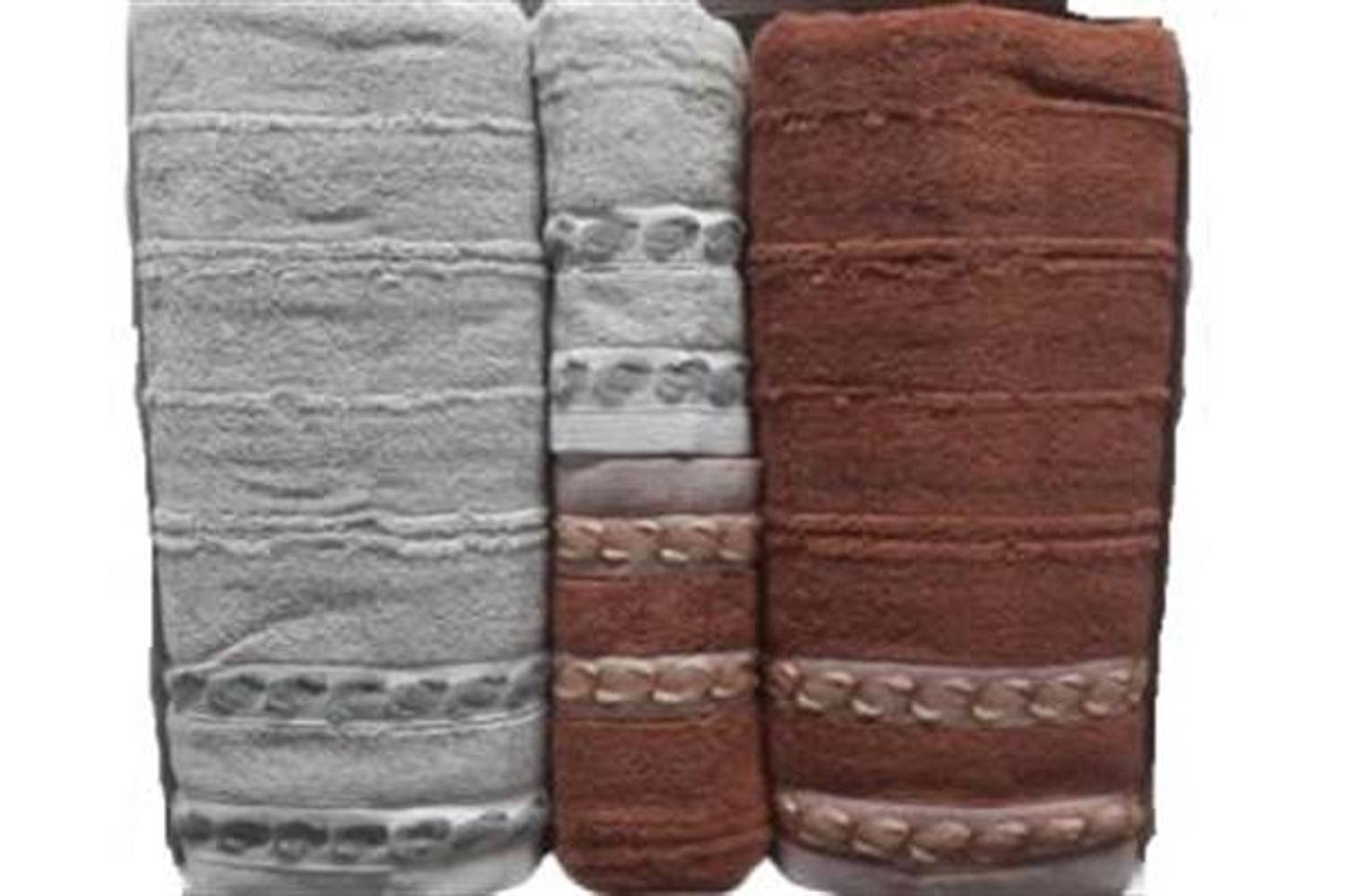 Şıkel Turkish Bath Set Combed Cotton Şaika Gray-Tile