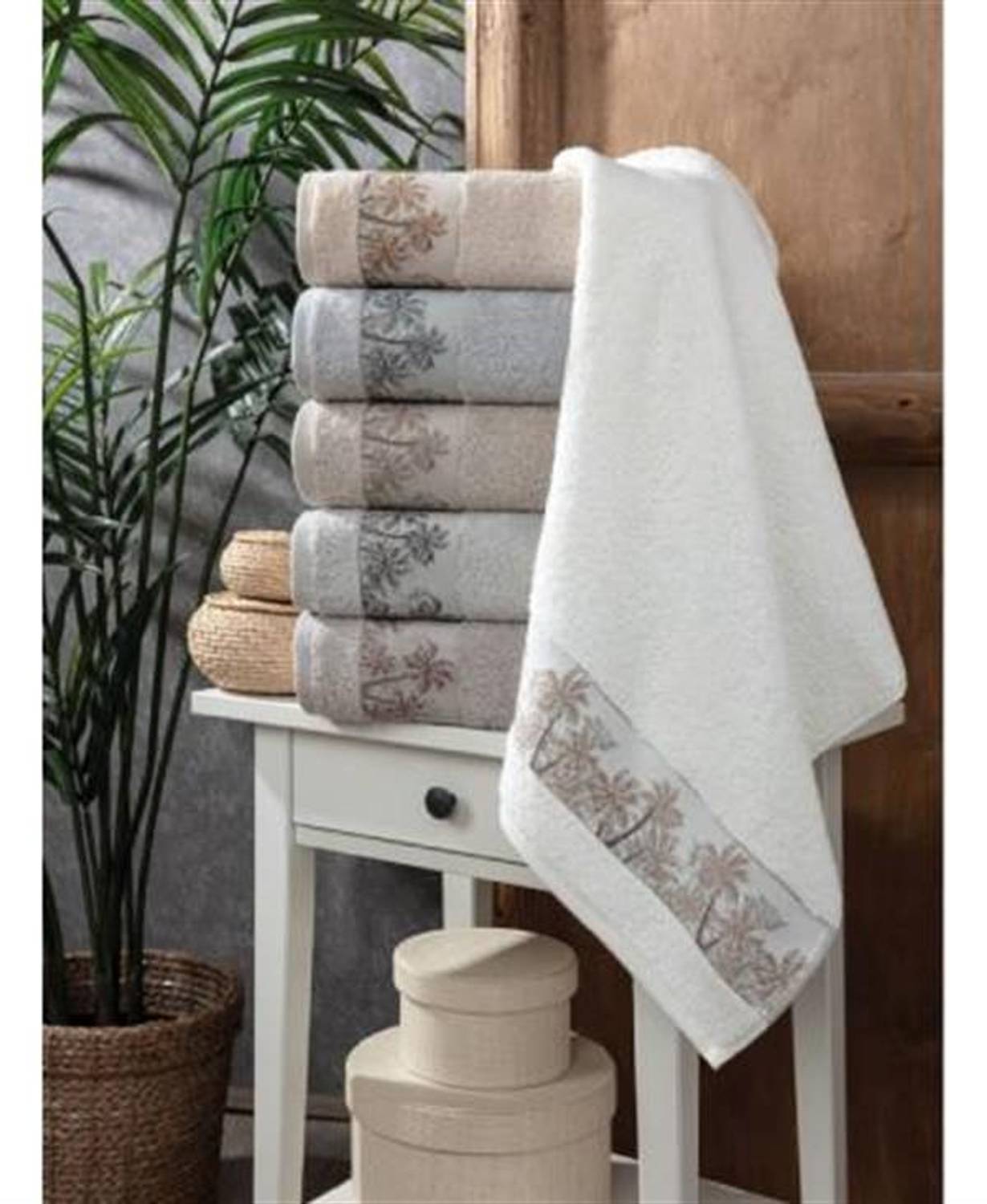 Полотенца для лица и рук Pupilla 6 штук Bamboo, 50x90 см, отличный впитывающий эффект