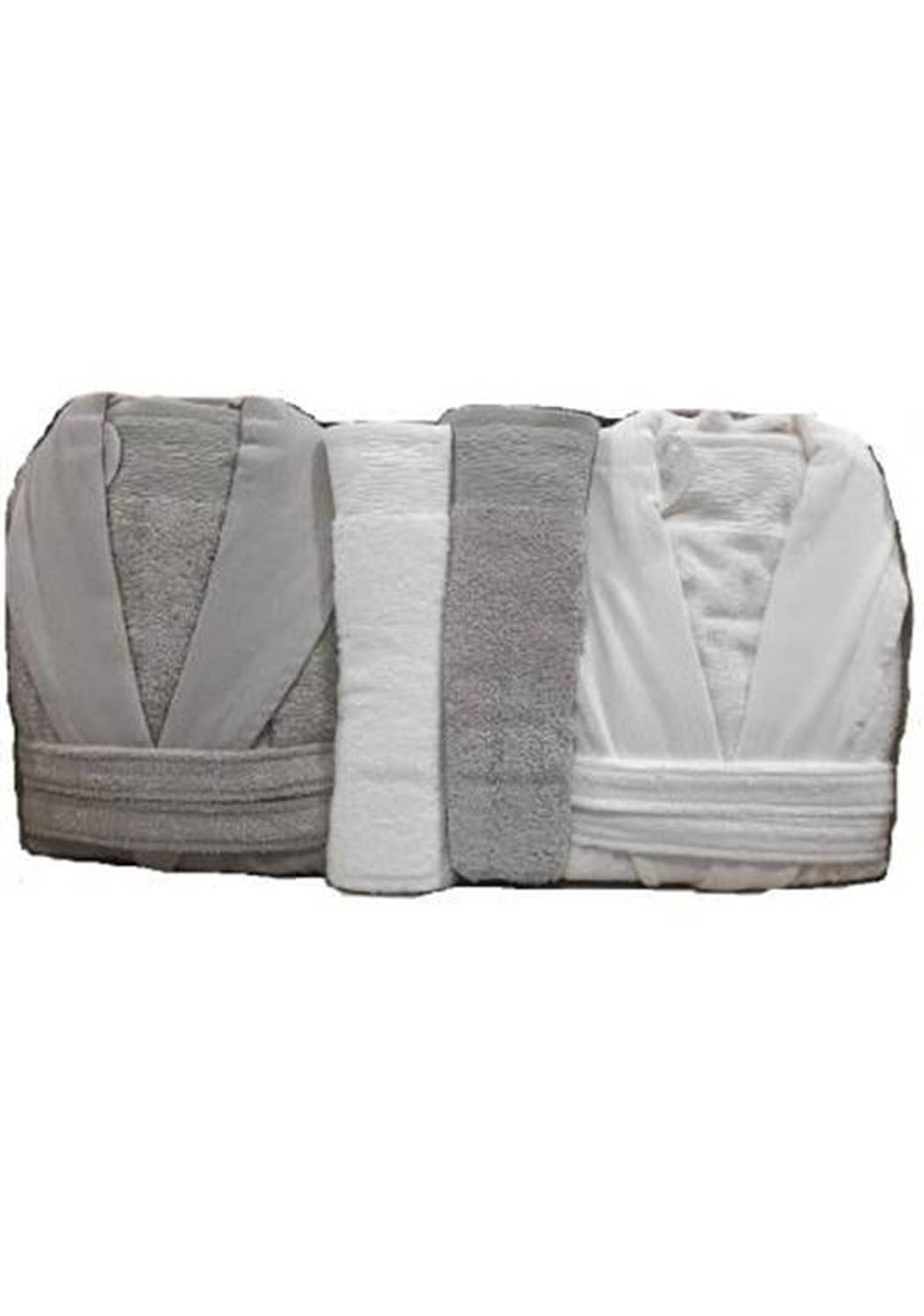 طقم بونوست عائلي من 6 قطع من بامبو بتصميم أنيق بلون الكريمي والكابتشينو، يشمل بونوست ومناشف استحمام عالية الامتصاص والنعومة