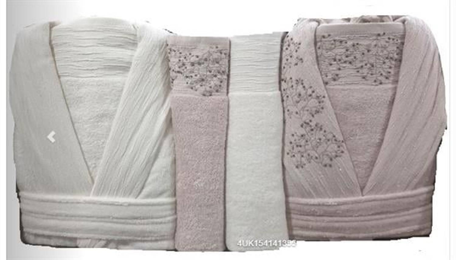 Pupilla 6 Parça Aile Bornoz Seti Penye Talia2 Ekru-Pudra