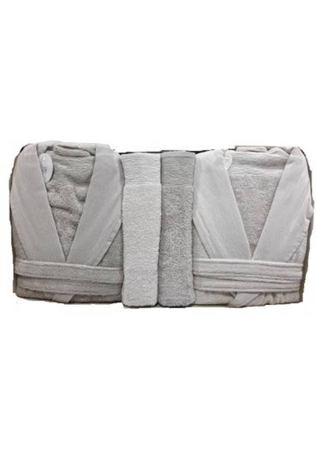 Pupilla 6 Parça Aile Bornoz Seti Bambu Elegant Bej Cappuccino