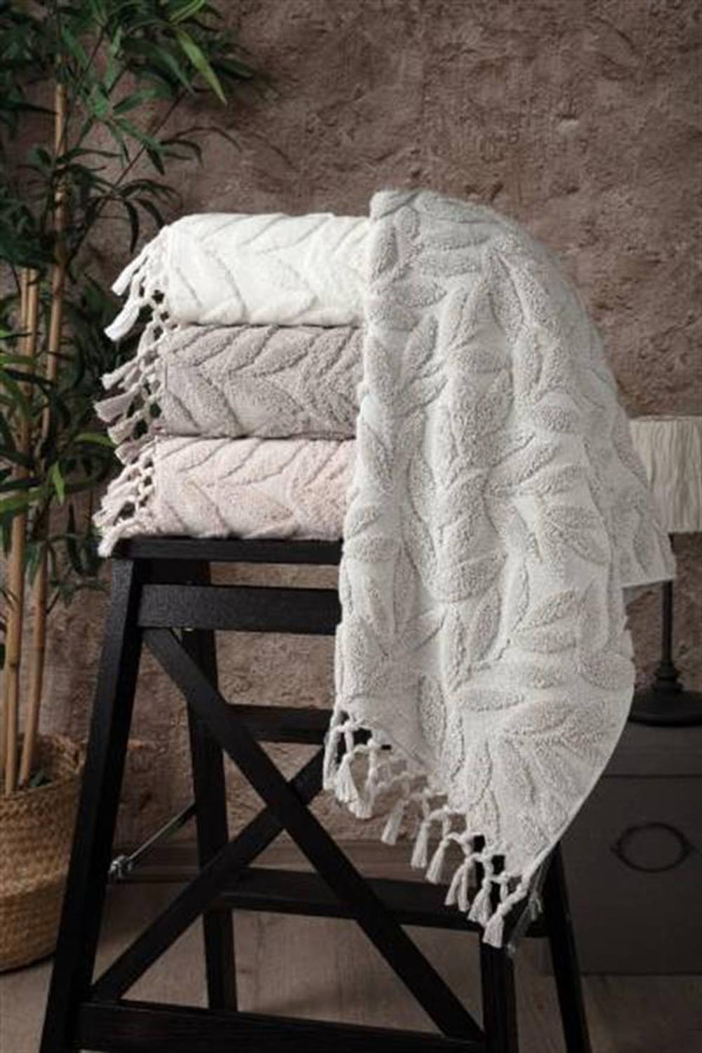 Pupilla Penye 4'Lü Paket Jakarlı El-Yüz Havlu 50*90 Mango