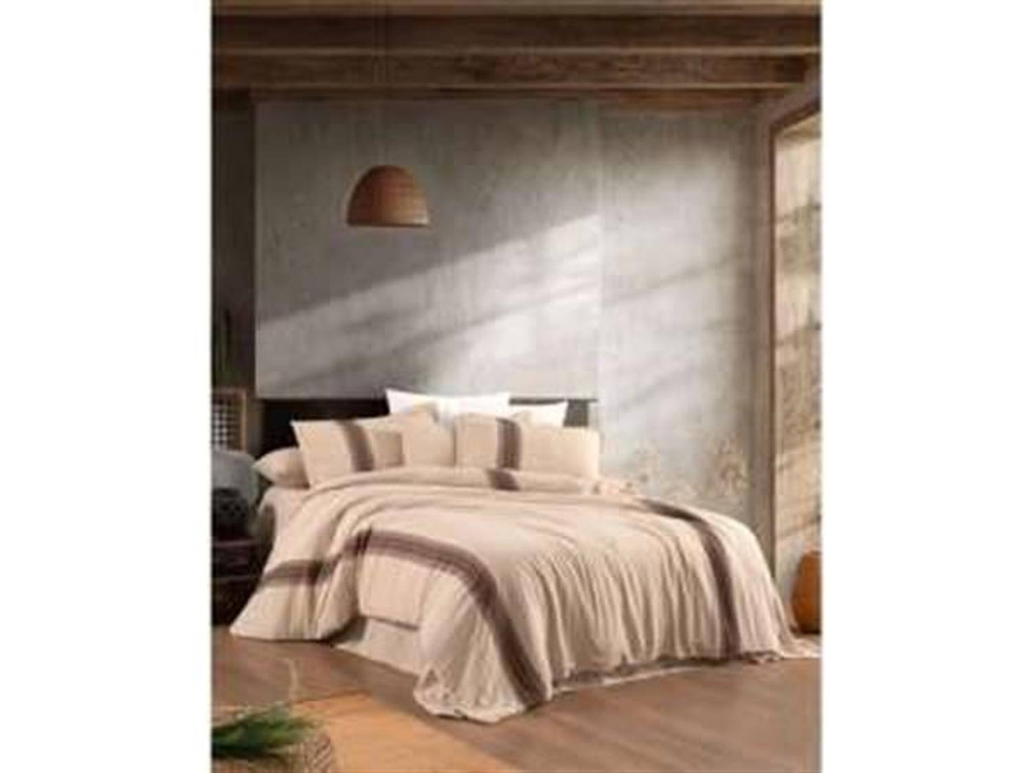 Şıkel Organic Pamuk Çift Kişilik Nevresim Takımı Riva Bej