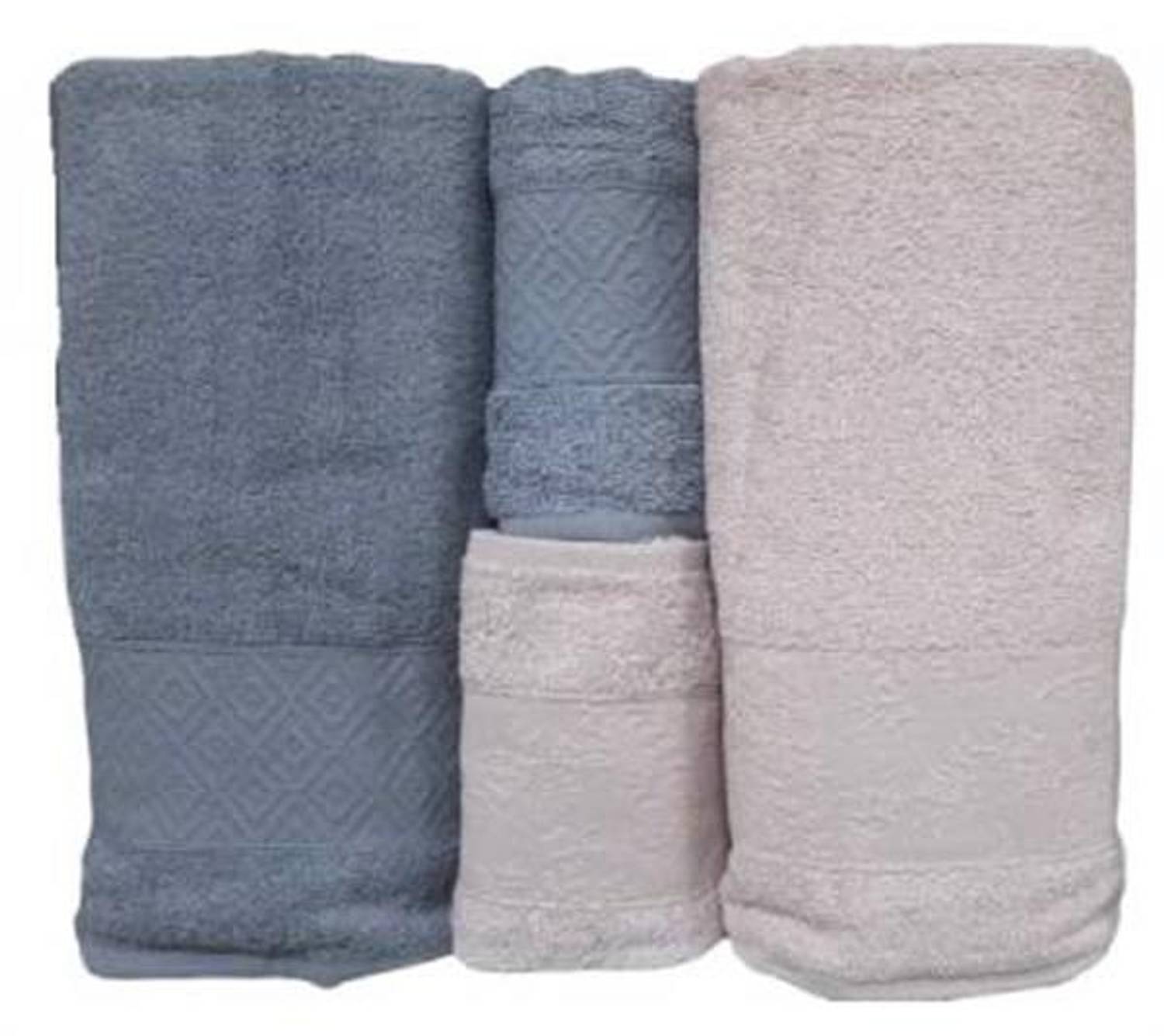 Şıkel Hamam Takımı Cotton Alvin Belinda Pudra-Gri